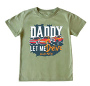 Kids' Daddy Let Me Drive Front Design Short-Sleeve Tee Short Sleeve T-Shirt Cardin McCoy Light Olive XXS (2/3) Front