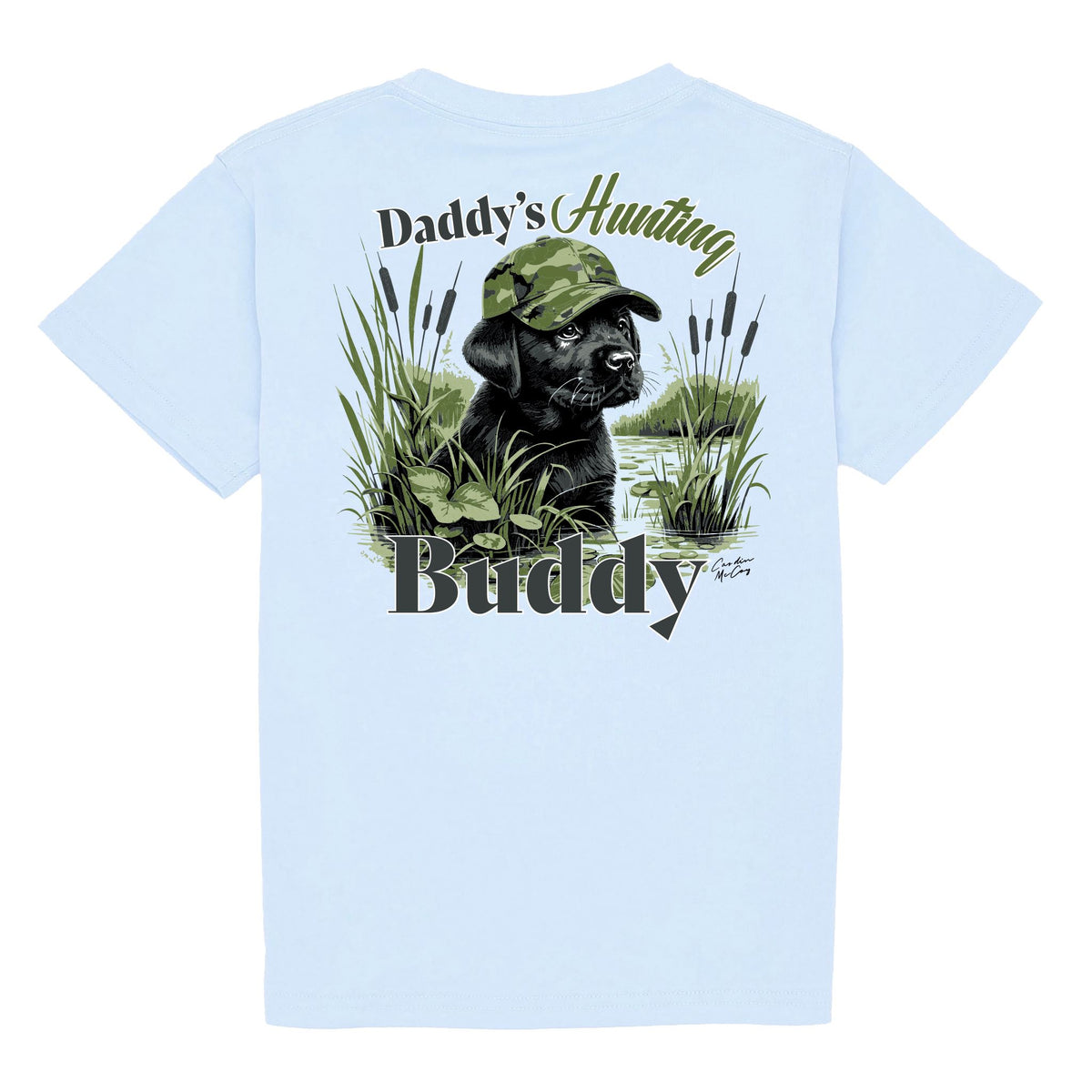 Kids' Daddy's Hunting Buddy Short Sleeve Pocket Tee Short Sleeve T-Shirt Cardin McCoy Cool Blue XXS (2/3) 