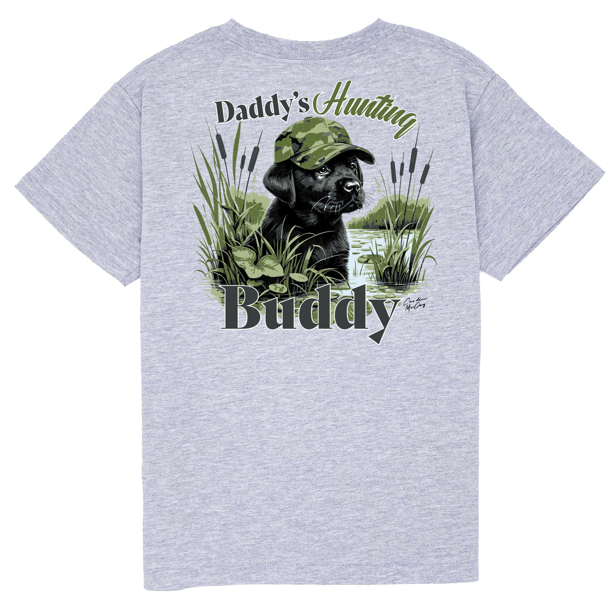 Kids' Daddy's Hunting Buddy Short Sleeve Pocket Tee Short Sleeve T-Shirt Cardin McCoy Heather Gray XXS (2/3) 