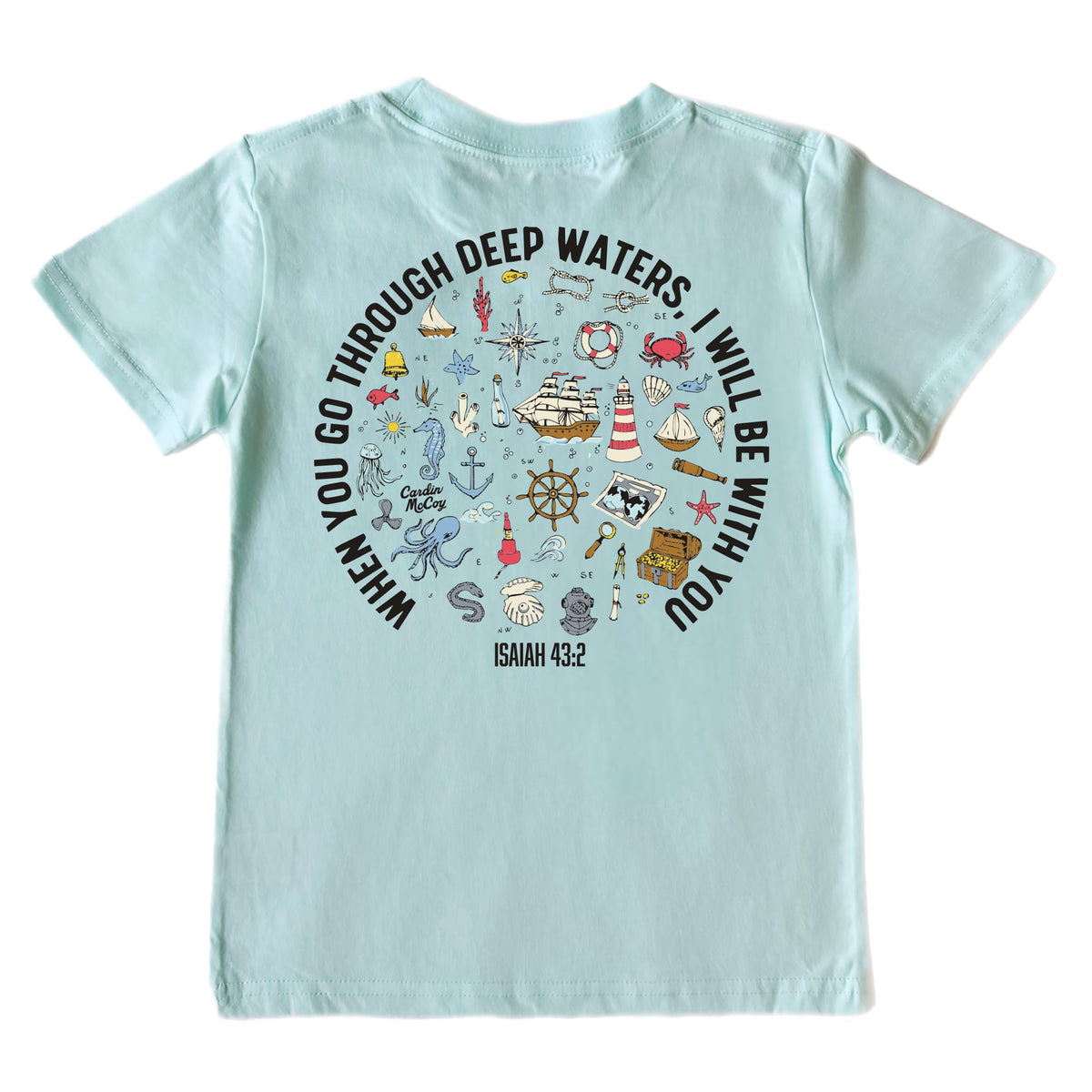 Kids' Deep Waters Short-Sleeve Tee Short Sleeve T-Shirt Cardin McCoy Blue Mint XXS (2/3) Pocket