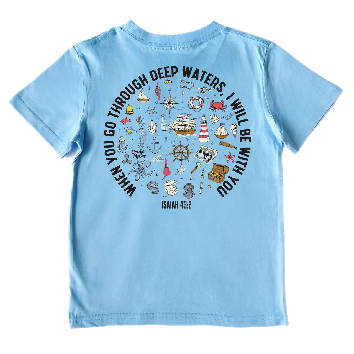 Kids' Deep Waters Short-Sleeve Tee Short Sleeve T-Shirt Cardin McCoy Light Blue XXS (2/3) Pocket