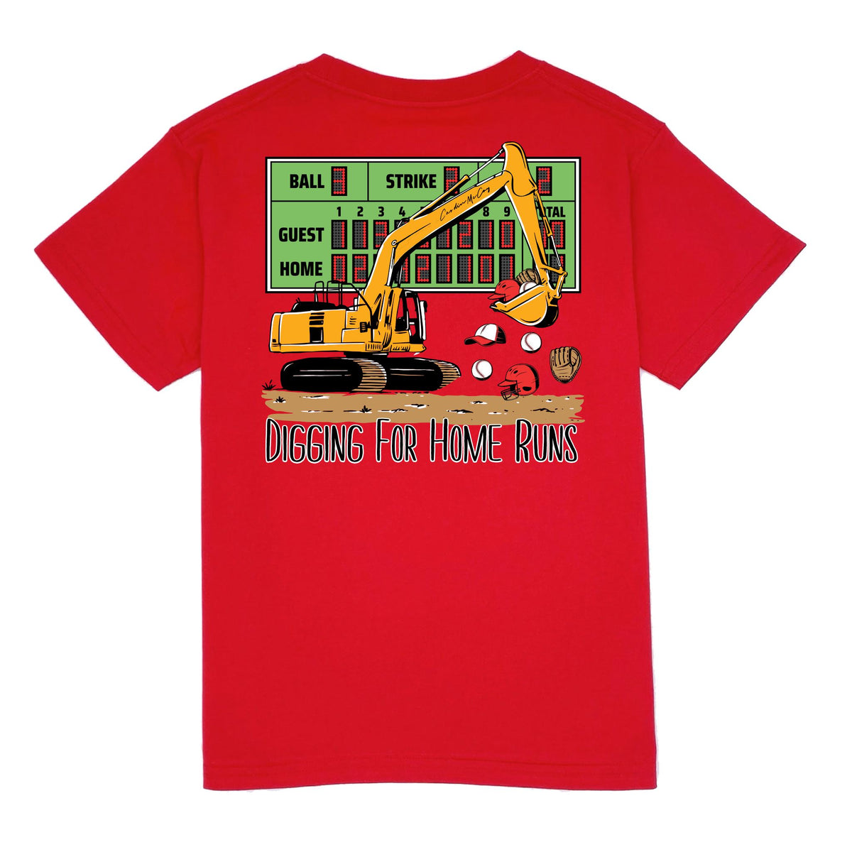 Kids' Digging for Home Runs Short Sleeve Pocket Tee Short Sleeve T-Shirt Cardin McCoy Red XXS (2/3) 