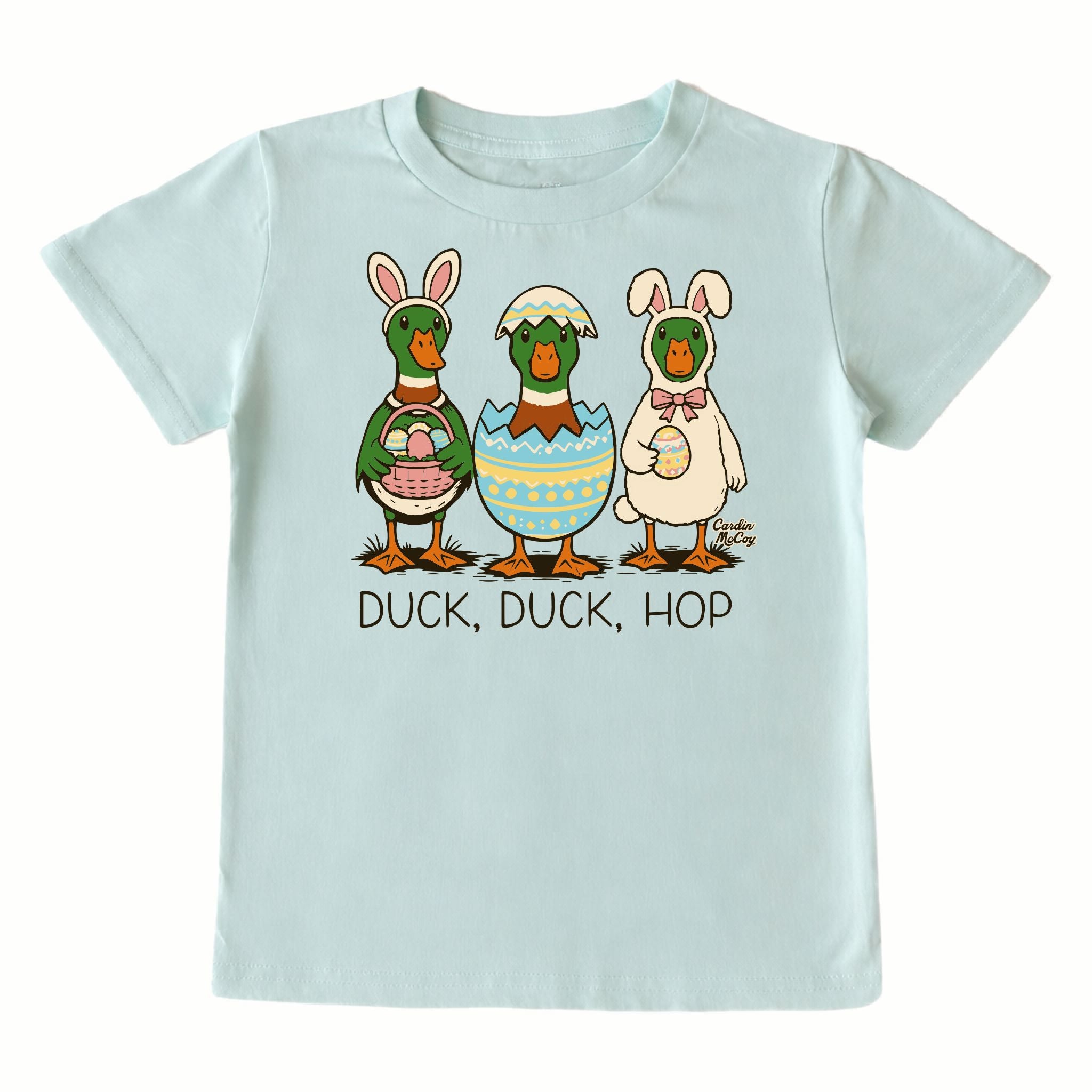 Kids' Duck Duck Hop Design Short-Sleeve Tee Short Sleeve T-Shirt Cardin McCoy Blue Mint XXS (2/3) Front
