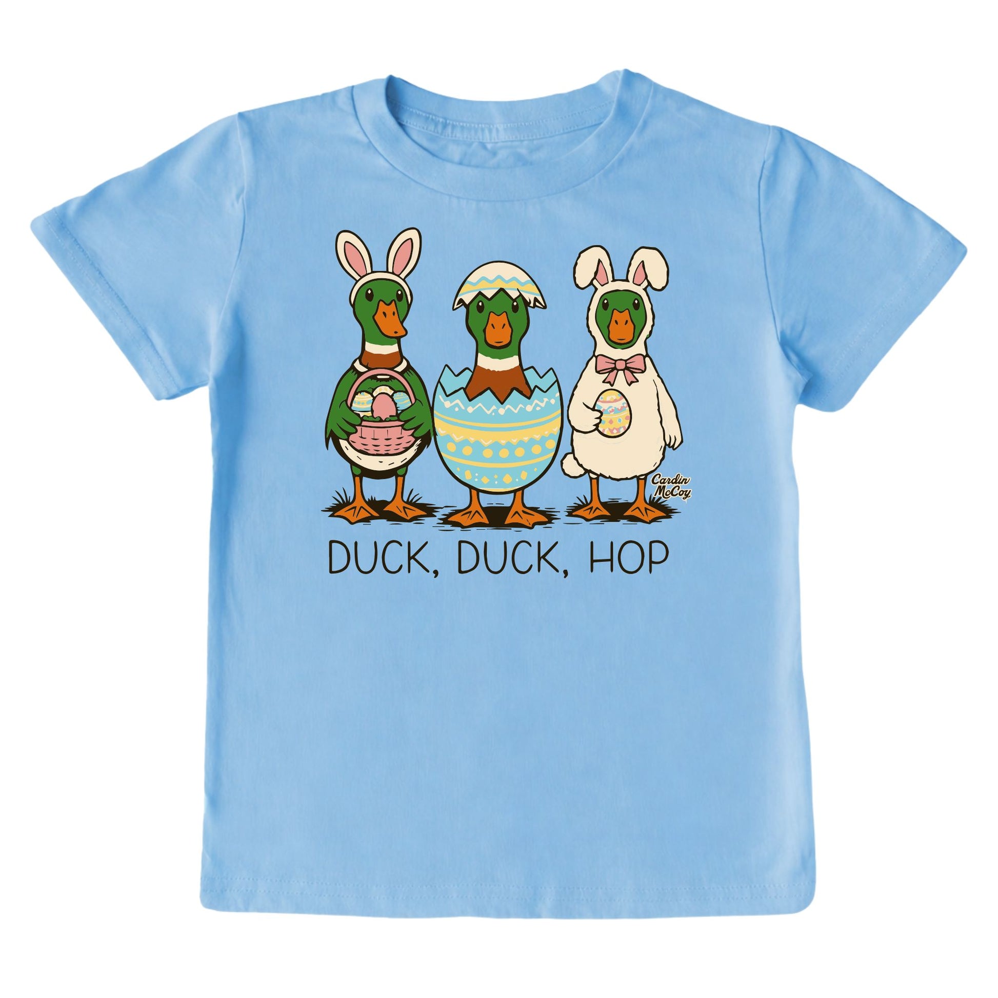 Kids' Duck Duck Hop Design Short-Sleeve Tee Short Sleeve T-Shirt Cardin McCoy Light Blue XXS (2/3) Front