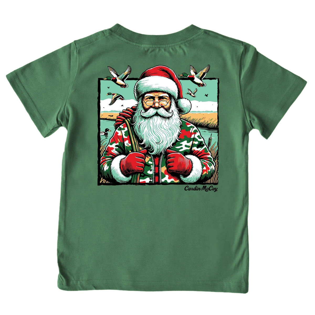 Kids' Duck Hunter Santa Short-Sleeve Tee Short Sleeve T-Shirt Cardin McCoy 