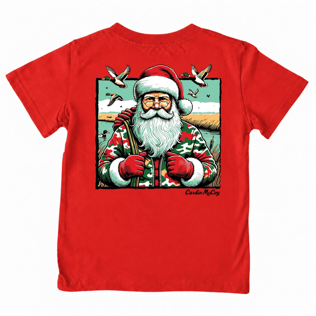 Kids' Duck Hunter Santa Short-Sleeve Tee Short Sleeve T-Shirt Cardin McCoy 