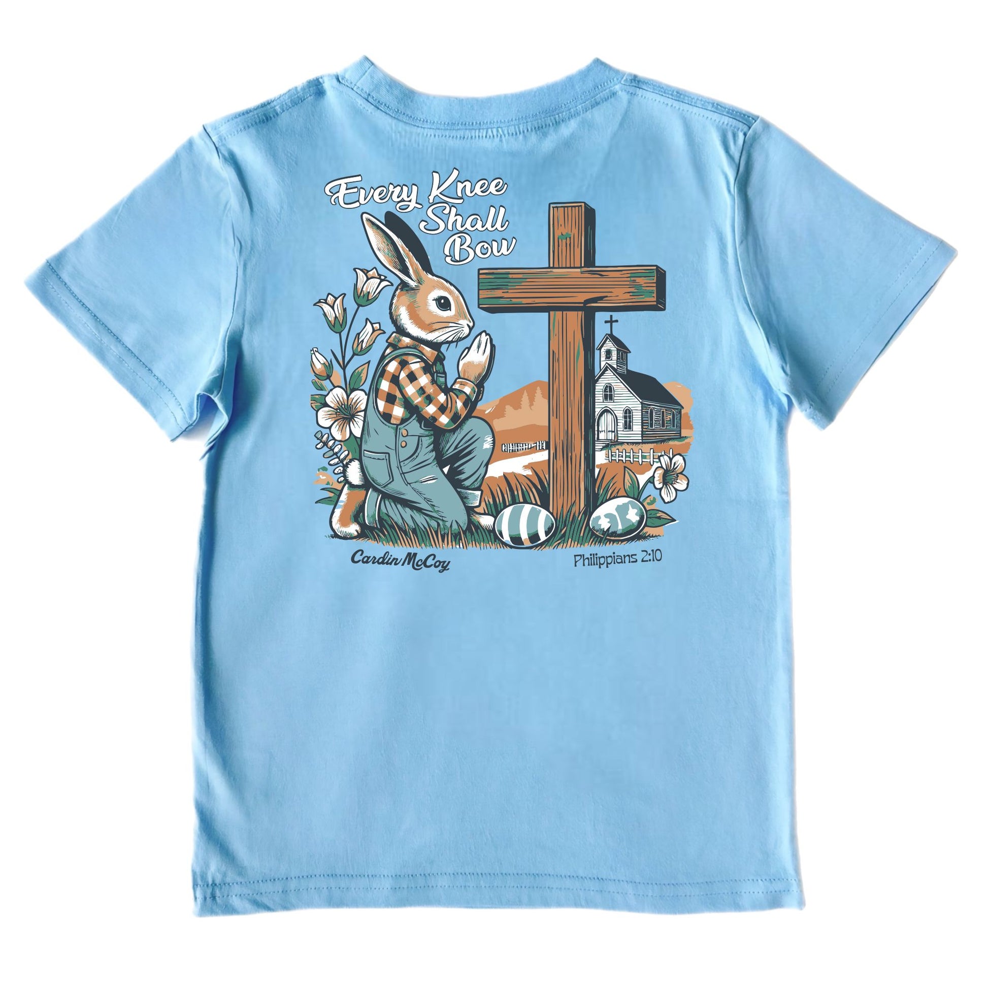 Kids' Every Knee Easter Short-Sleeve Tee Short Sleeve T-Shirt Cardin McCoy Light Blue XXS (2/3) Pocket