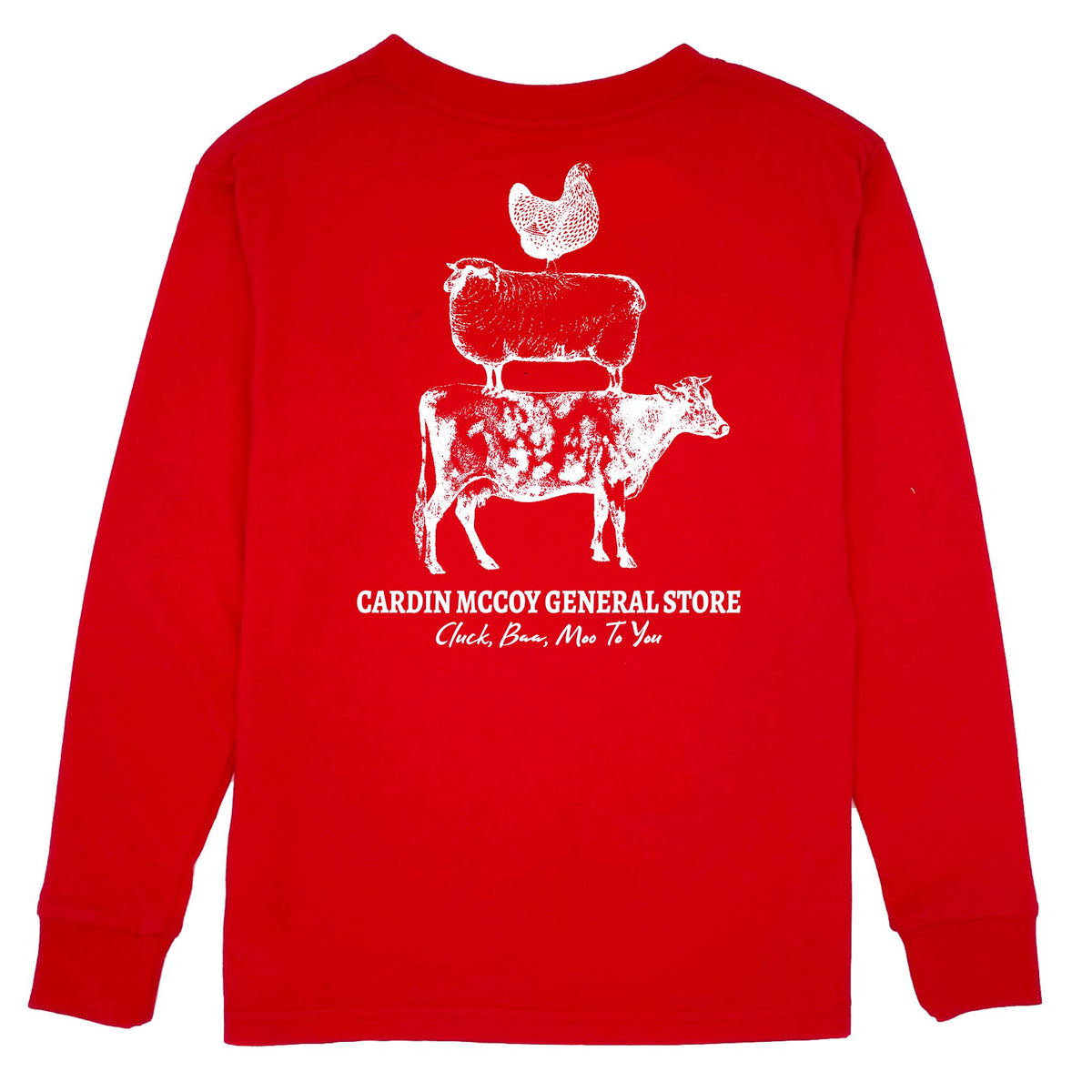 Kids' Farm Stack Long-Sleeve Tee Long Sleeve T-Shirt Cardin McCoy Red XXS (2/3) Pocket