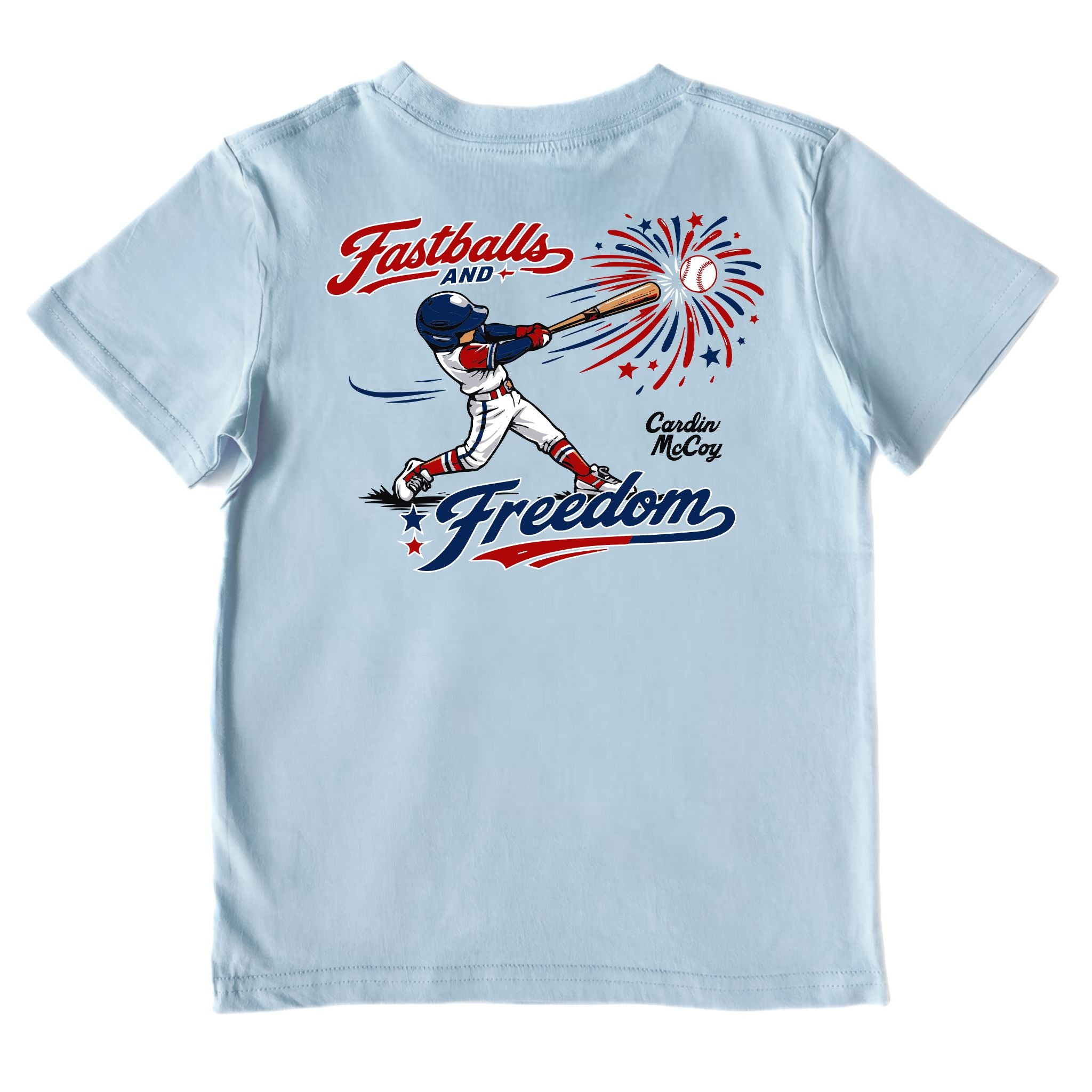 Kids' Fastballs & Freedom With Helmet Baseball Performance Short-Sleeve Tee Short Sleeve T-Shirt Cardin McCoy 
