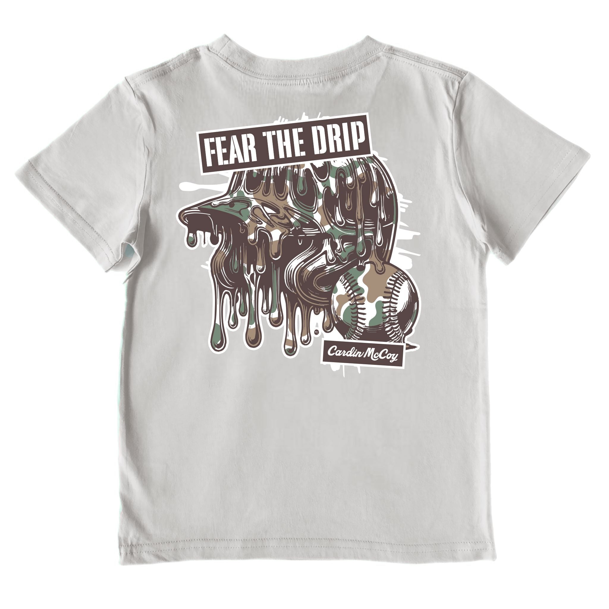 Kids' Fear the Drip Camo Short-Sleeve Tee Short Sleeve T-Shirt Cardin McCoy Ice Gray XXS (2/3) Pocket