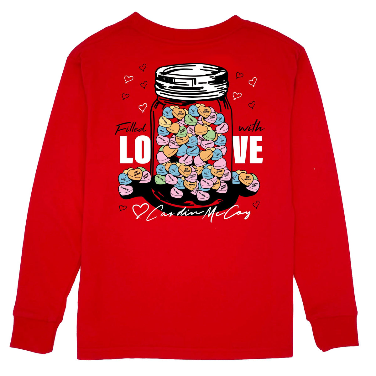 Kids' Filled With Love Long Sleeve Pocket Tee Long Sleeve T-Shirt Cardin McCoy Red S (6/7) 