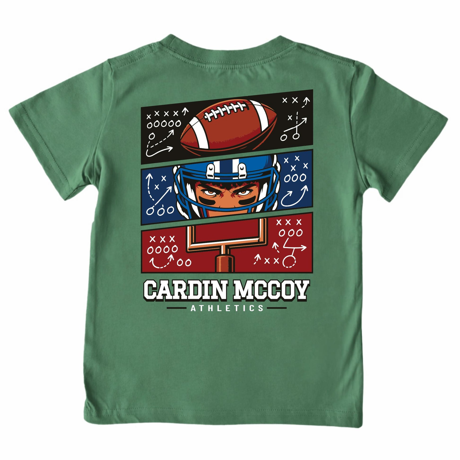 Kids' Football Grid Short-Sleeve Tee Short Sleeve T-Shirt Cardin McCoy Dark Olive XXS (2/3) Pocket