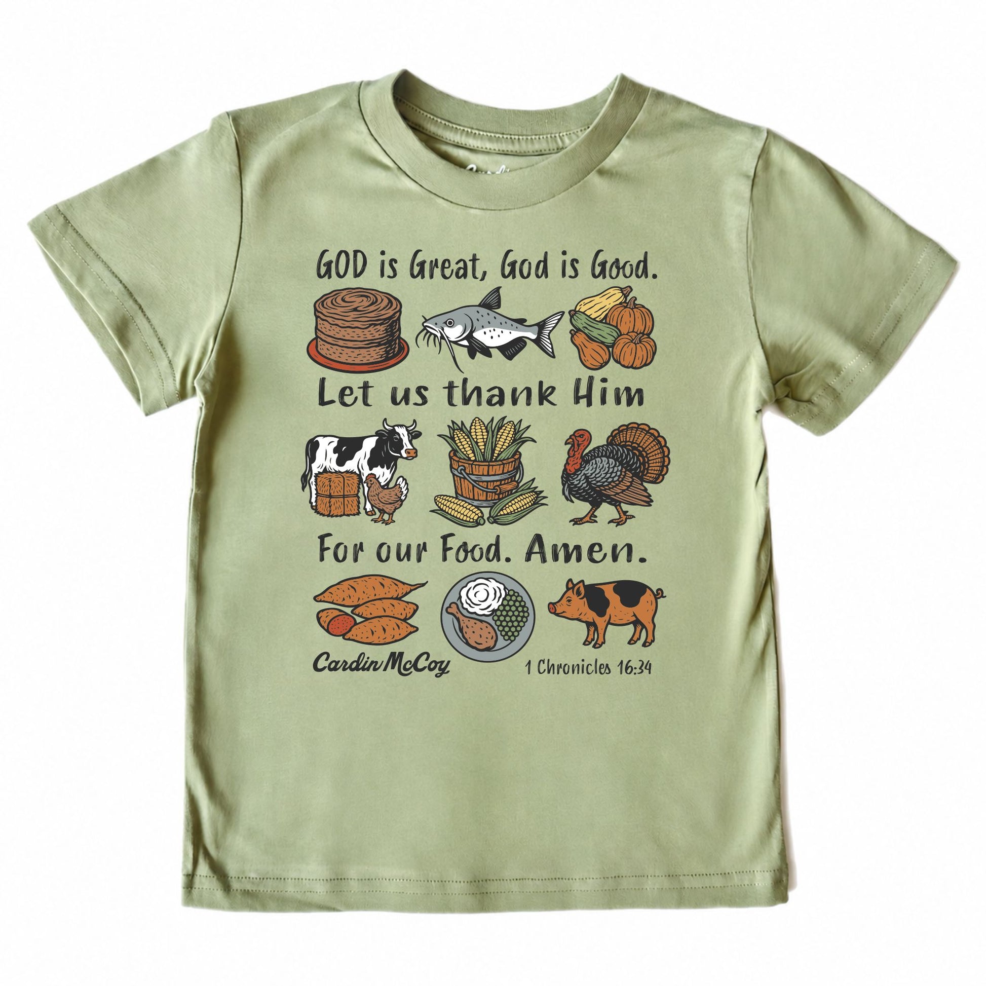 Kids' For Our Food Front Short-Sleeve Tee Short Sleeve T-Shirt Cardin McCoy Light Olive XXS (2/3) Front