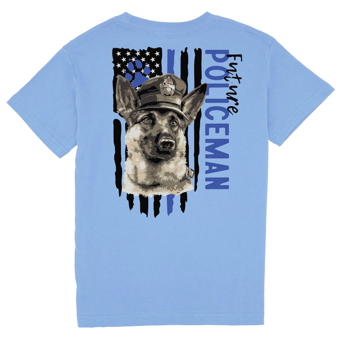 Kids' Future Policeman Short Sleeve Pocket Tee Short Sleeve T-Shirt Cardin McCoy Carolina Blue XXS (2/3) 