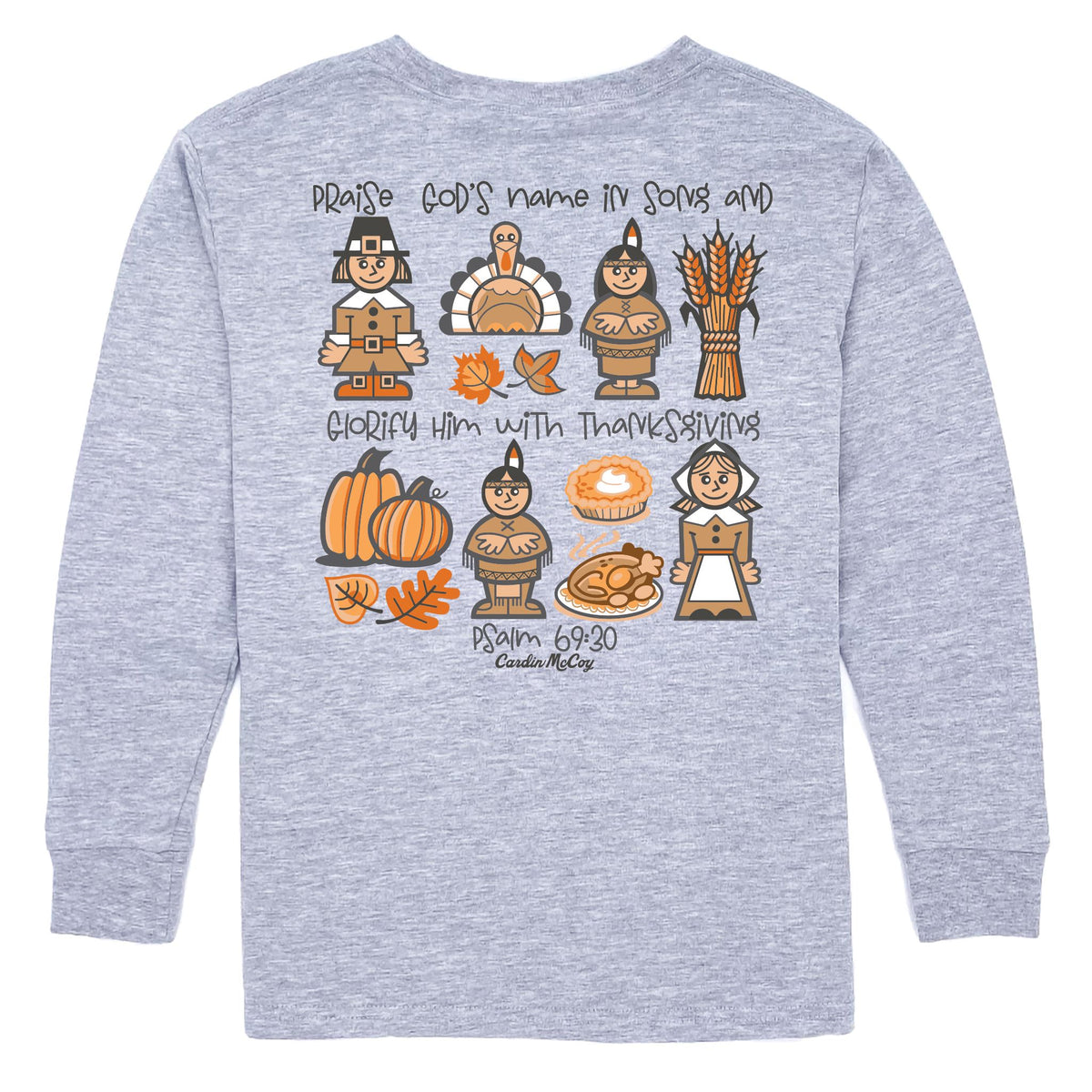 Kids' Glorify Him Long-Sleeve Tee Long Sleeve T-Shirt Cardin McCoy Heather Gray XXS (2/3) Pocket