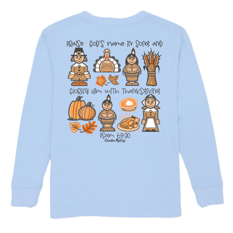 Kids' Glorify Him Long-Sleeve Tee Long Sleeve T-Shirt Cardin McCoy Light Blue XXS (2/3) Pocket