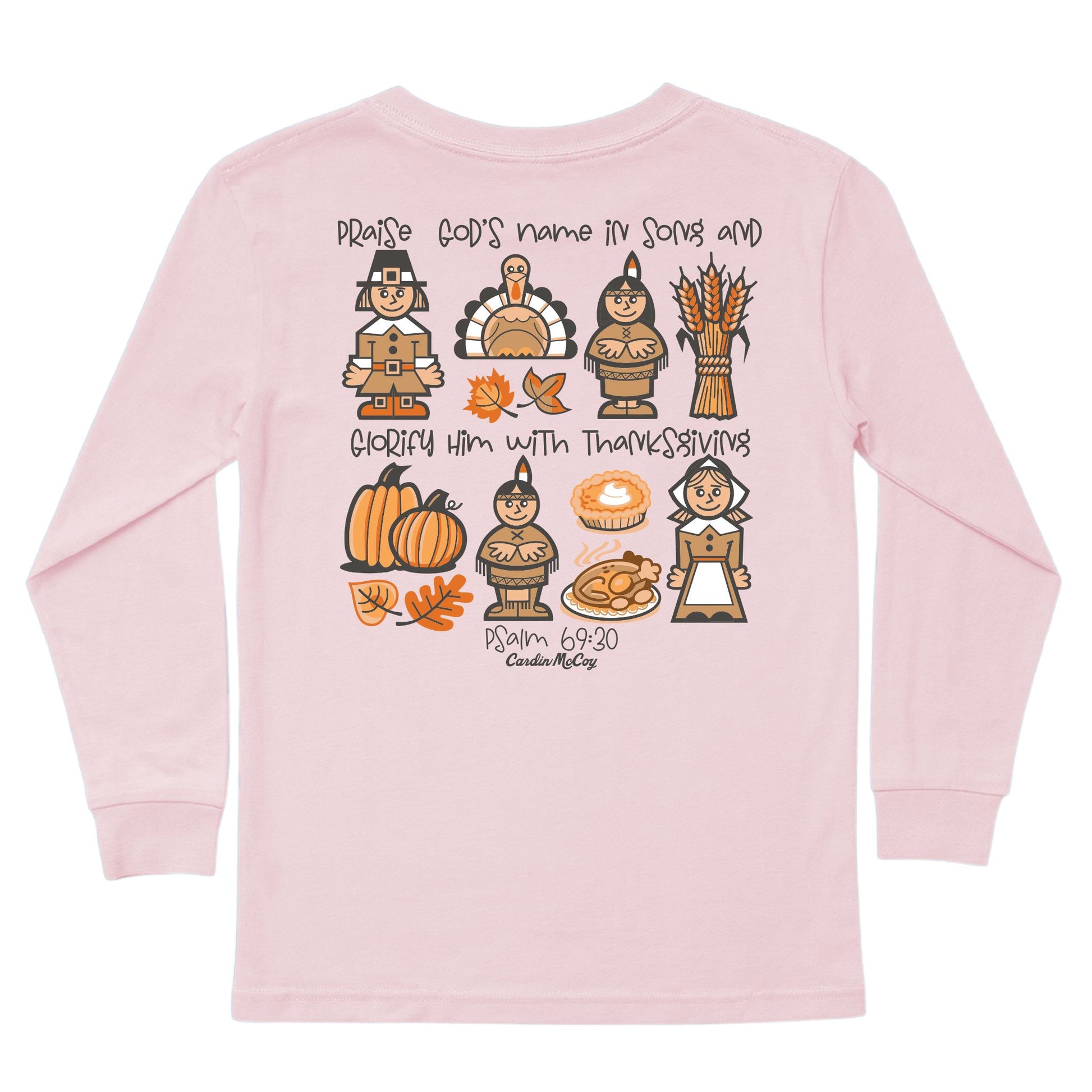 Kids' Glorify Him Long-Sleeve Tee Long Sleeve T-Shirt Cardin McCoy Light Pink XXS (2/3) Pocket
