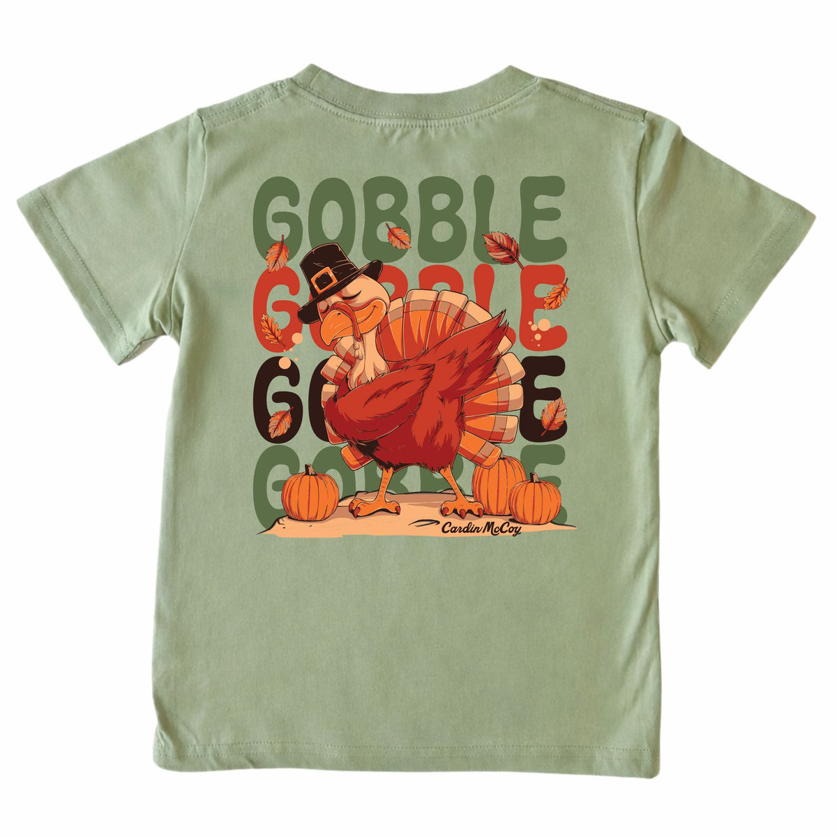 Kids' Gobble Gobble Short-Sleeve Tee Short Sleeve T-Shirt Cardin McCoy Light Olive XXS (2/3) No Pocket