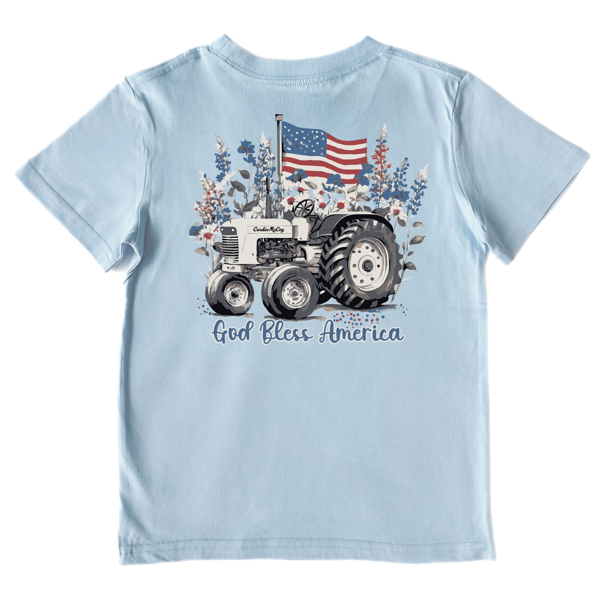 Kids' God Bless America Performance Short-Sleeve Tee Short Sleeve T-Shirt Cardin McCoy Blue Sky XXS (2/3) Performance