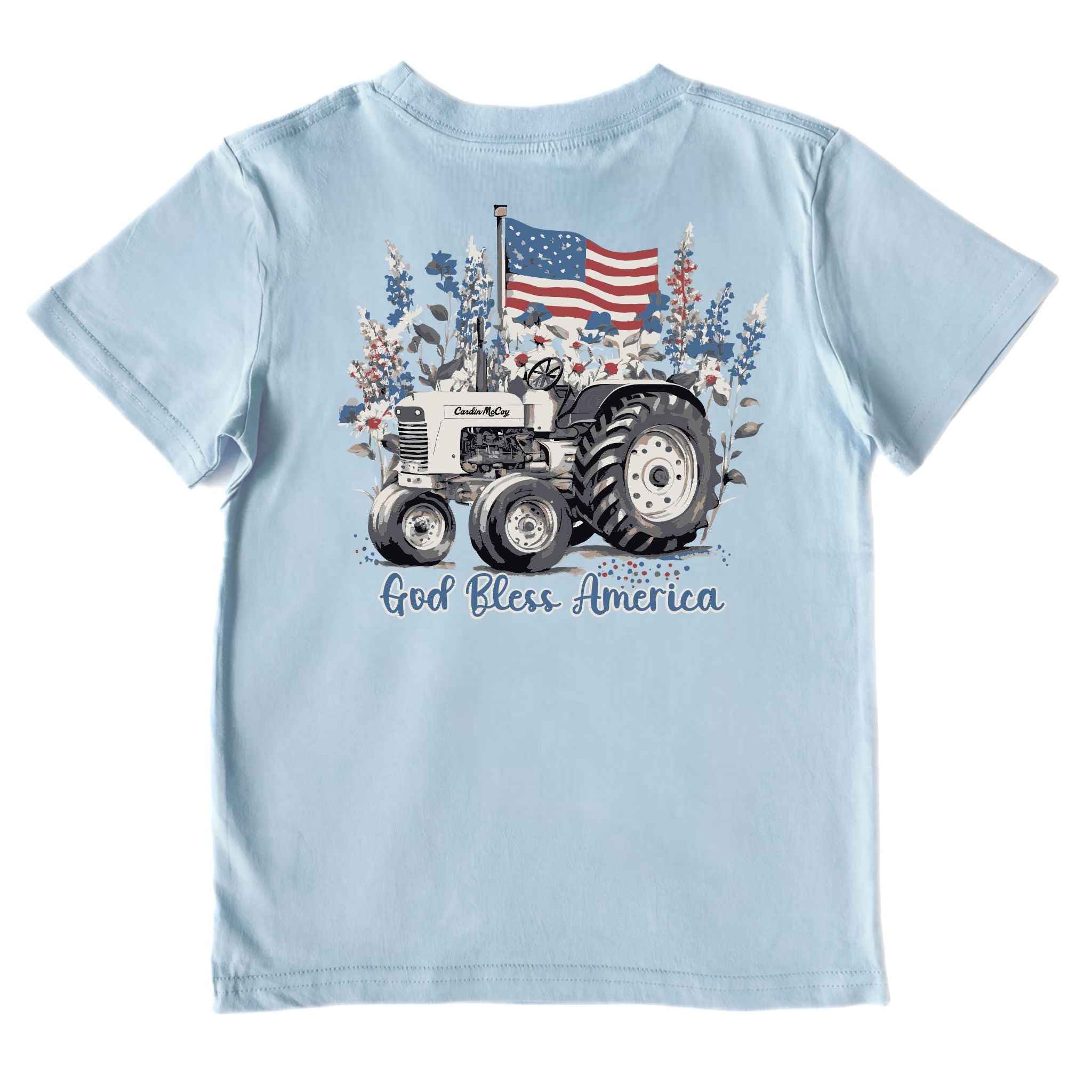 Kids' God Bless America Performance Short-Sleeve Tee Short Sleeve T-Shirt Cardin McCoy Blue Sky XXS (2/3) Performance