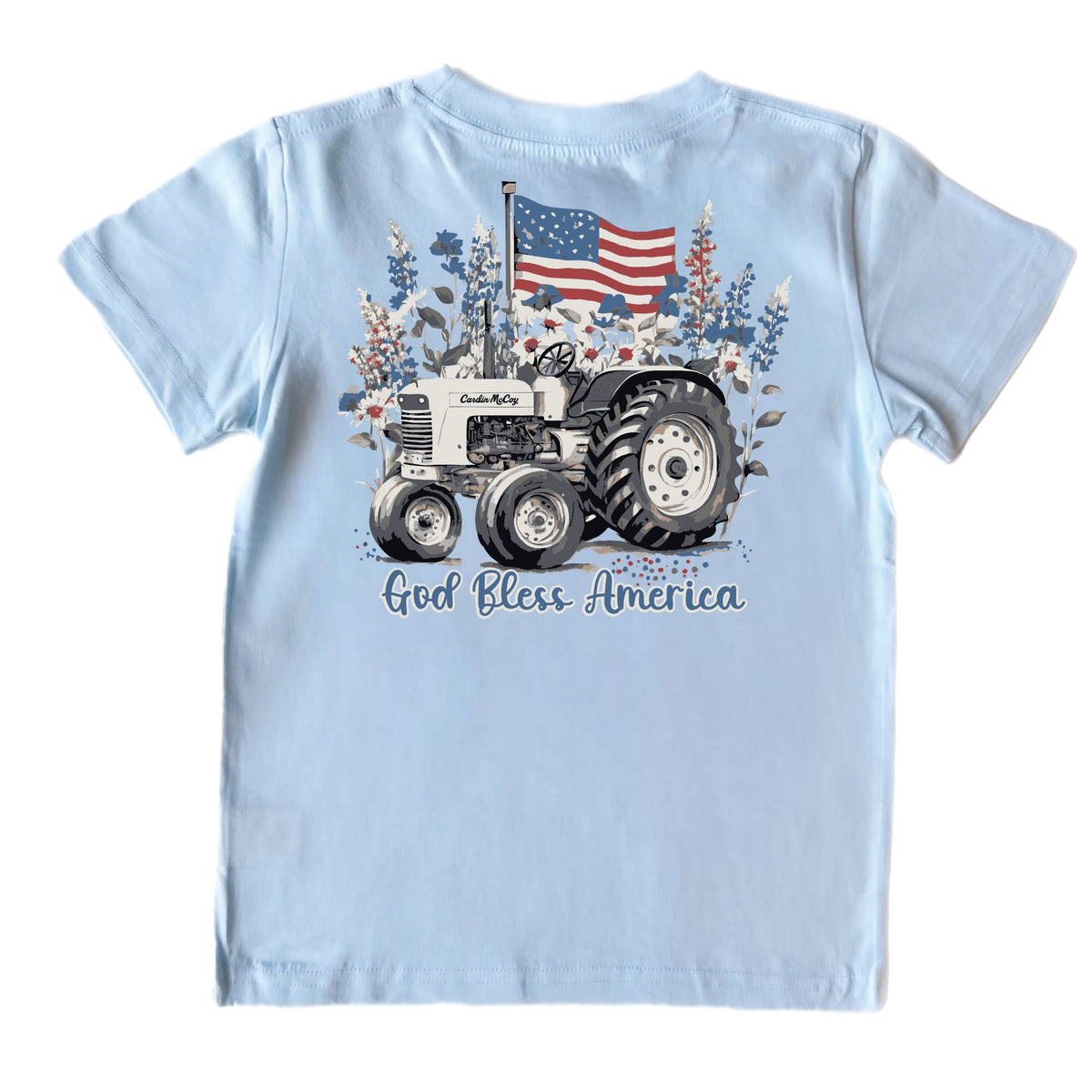 Kids' God Bless America Short-Sleeve Tee Short Sleeve T-Shirt Cardin McCoy Cool Blue XXS (2/3) Pocket