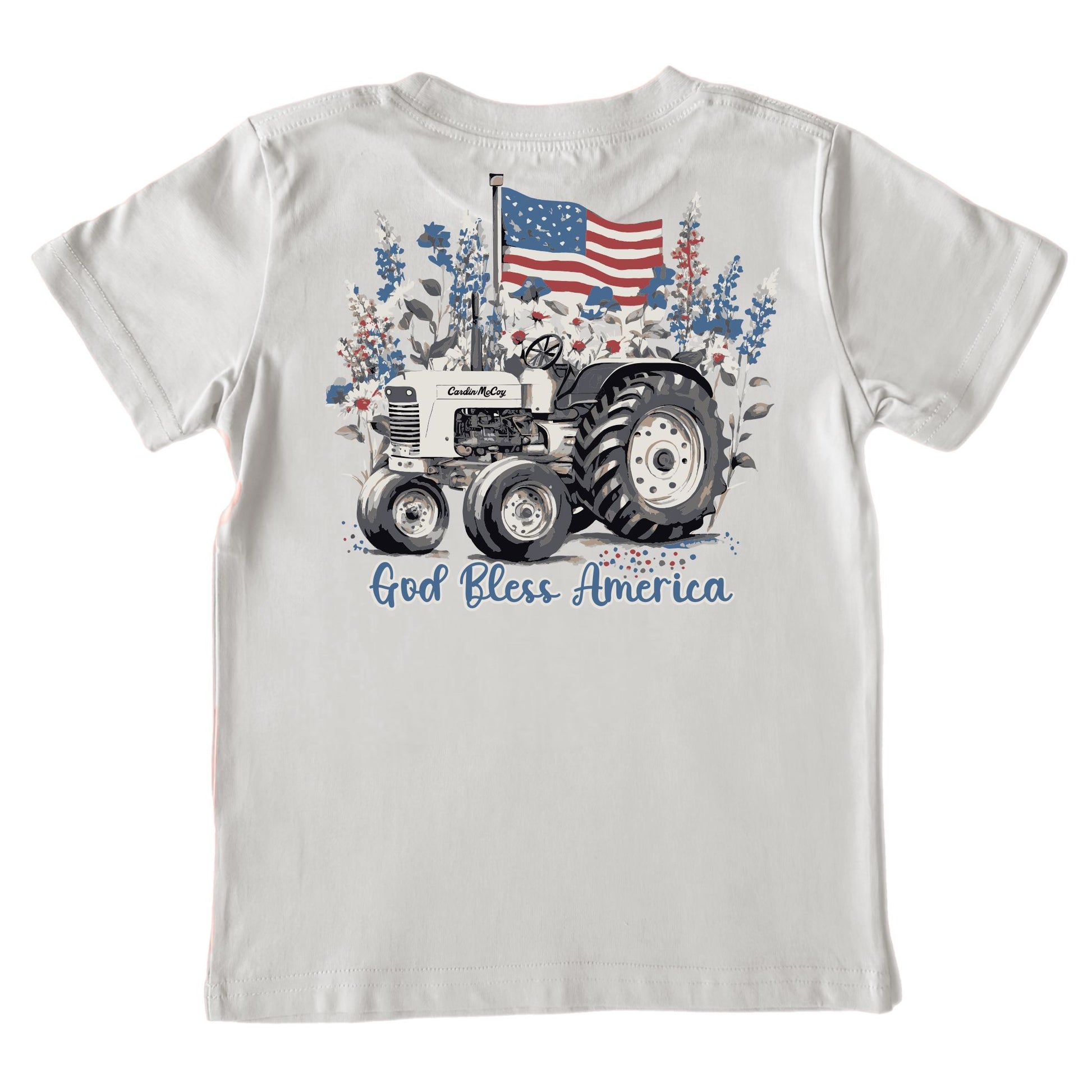 Kids' God Bless America Short-Sleeve Tee Short Sleeve T-Shirt Cardin McCoy Ice Gray XXS (2/3) Pocket