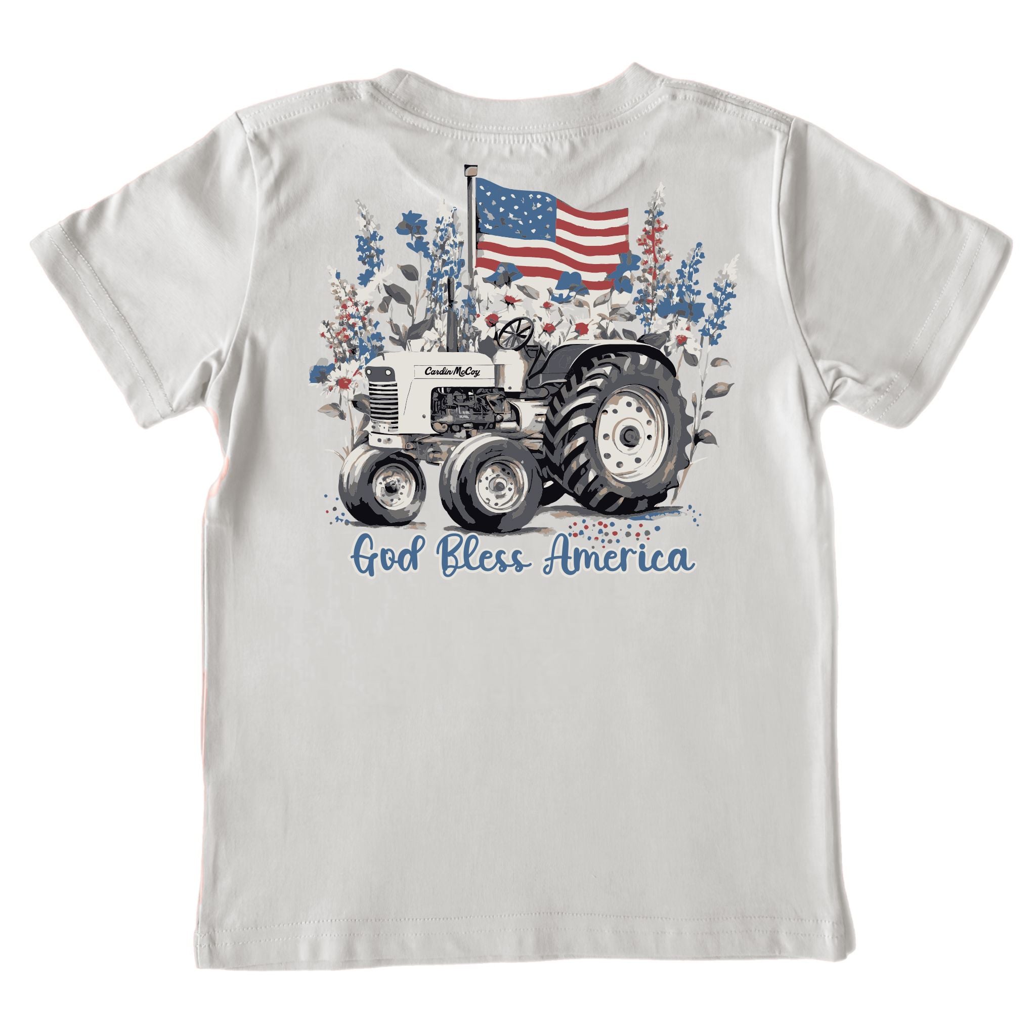 Kids' God Bless America Short-Sleeve Tee Short Sleeve T-Shirt Cardin McCoy Ice Gray XXS (2/3) Pocket