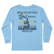 Kids' God Doesn't Long-Sleeve Tee Long Sleeve T-Shirt Cardin McCoy Light Blue XXS (2/3) Pocket