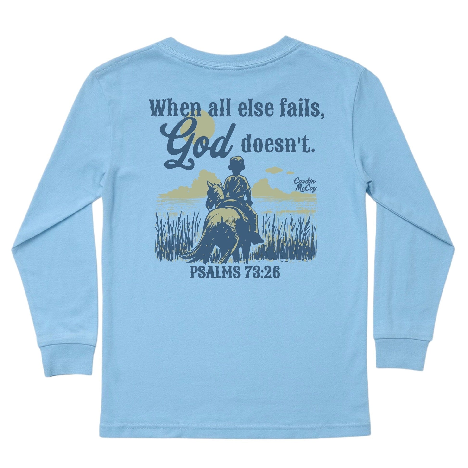 Kids' God Doesn't Long-Sleeve Tee Long Sleeve T-Shirt Cardin McCoy Light Blue XXS (2/3) Pocket