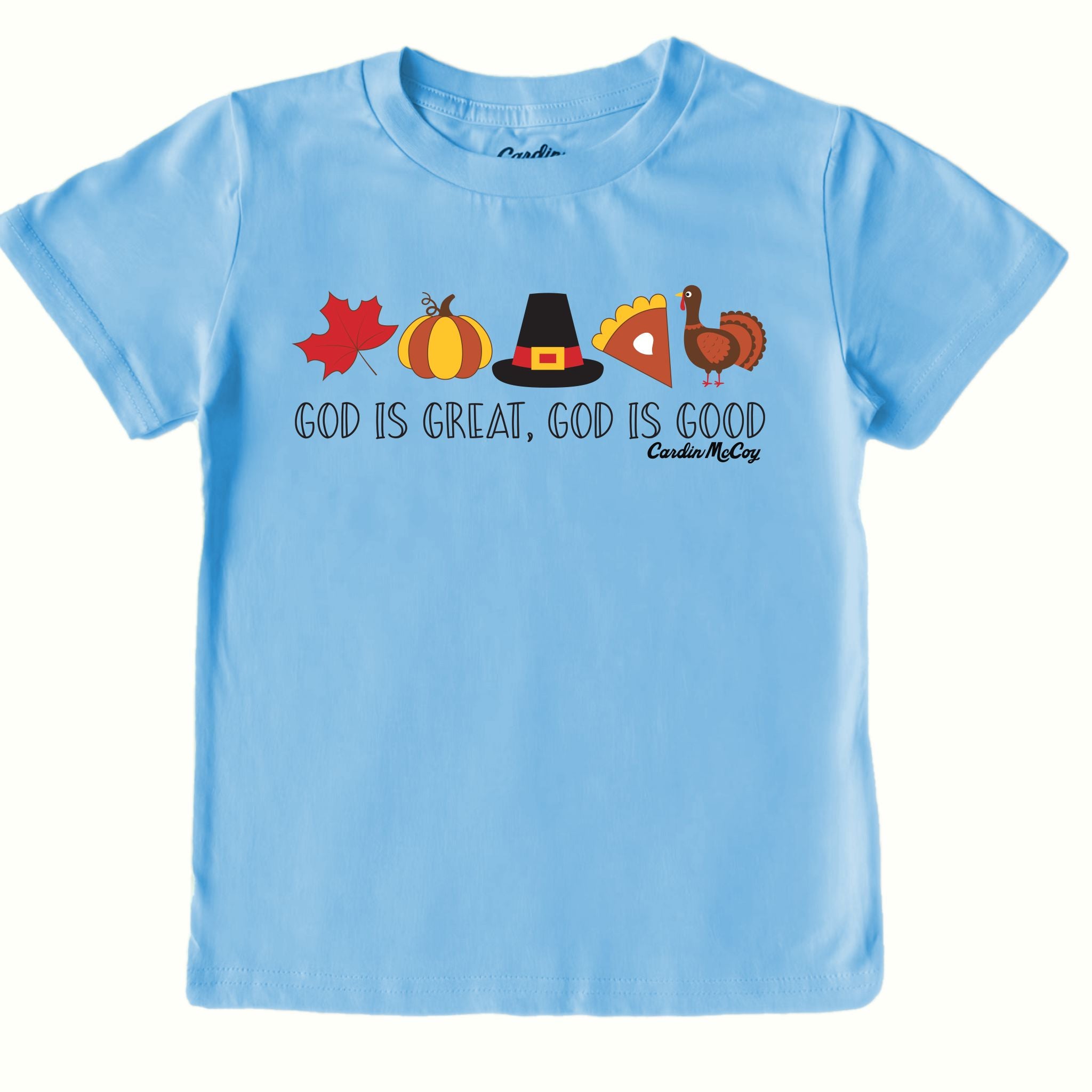 Kids' God is Great Front Short-Sleeve Tee Short Sleeve T-Shirt Cardin McCoy Light Blue XXS (2/3) Front