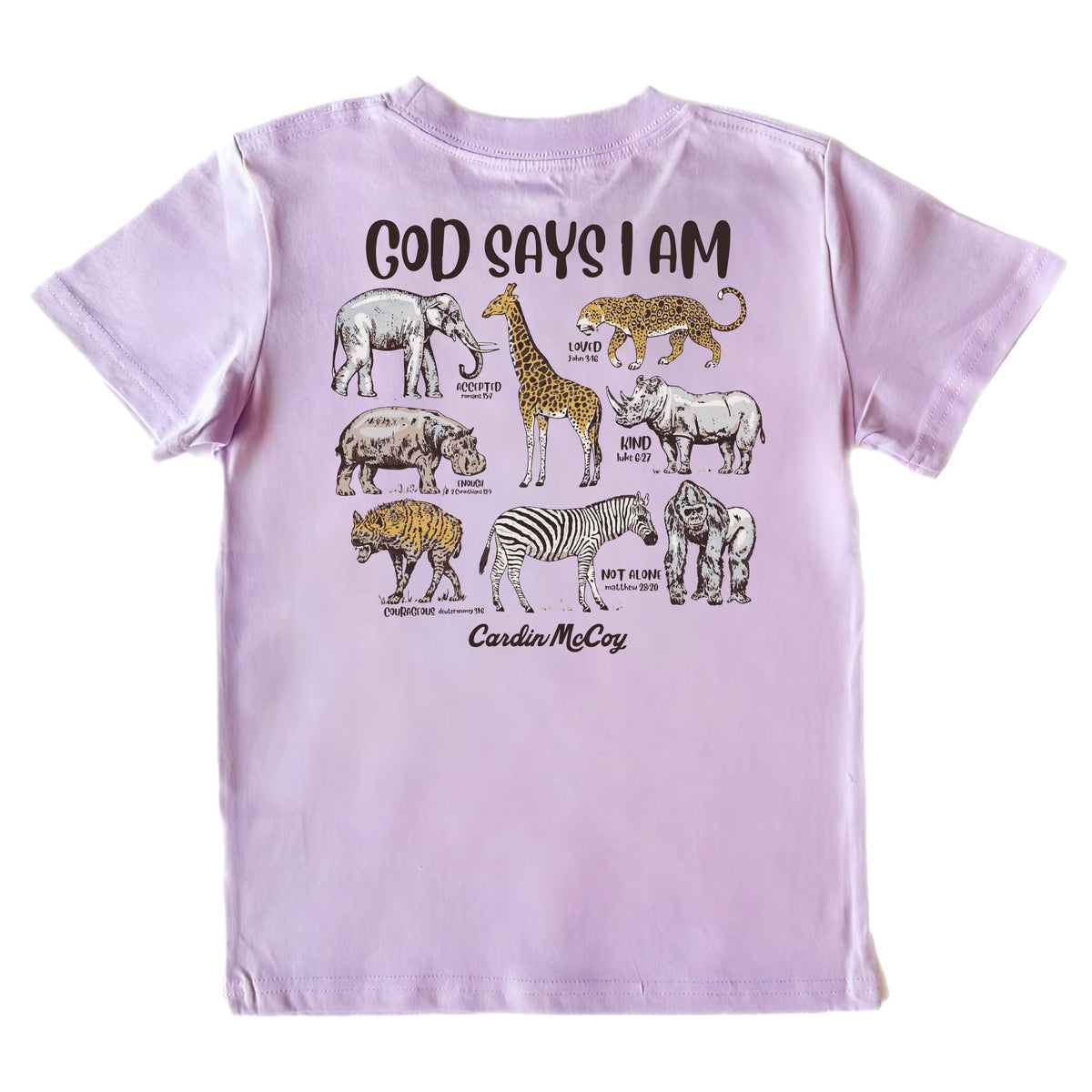 Kids' God Says I Am Short-Sleeve Tee Short Sleeve T-Shirt Cardin McCoy Lavender XXS (2/3) Pocket