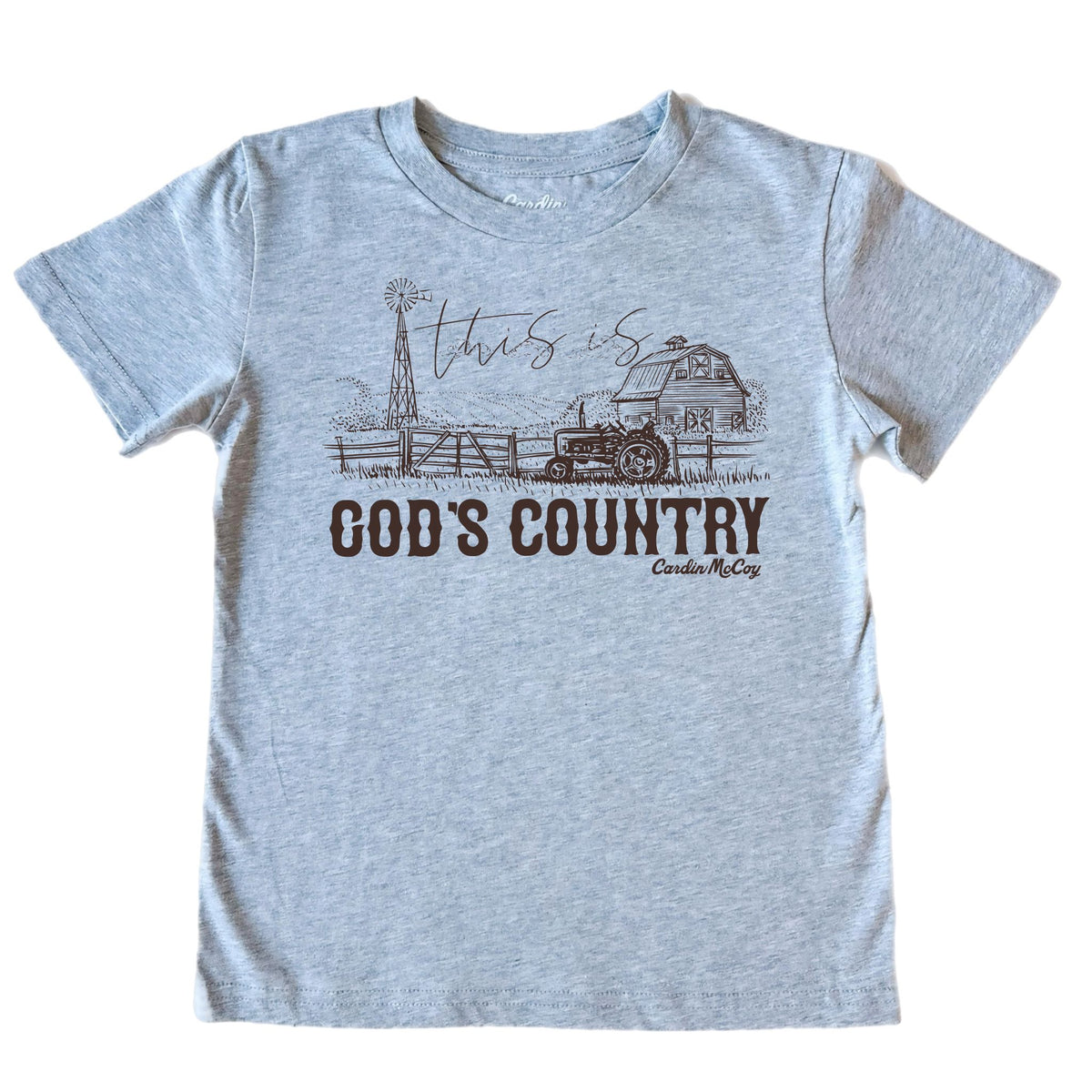 Kids' God's Country Front Short-Sleeve Tee Short Sleeve T-Shirt Cardin McCoy Heather Gray XXS (2/3) No Pocket