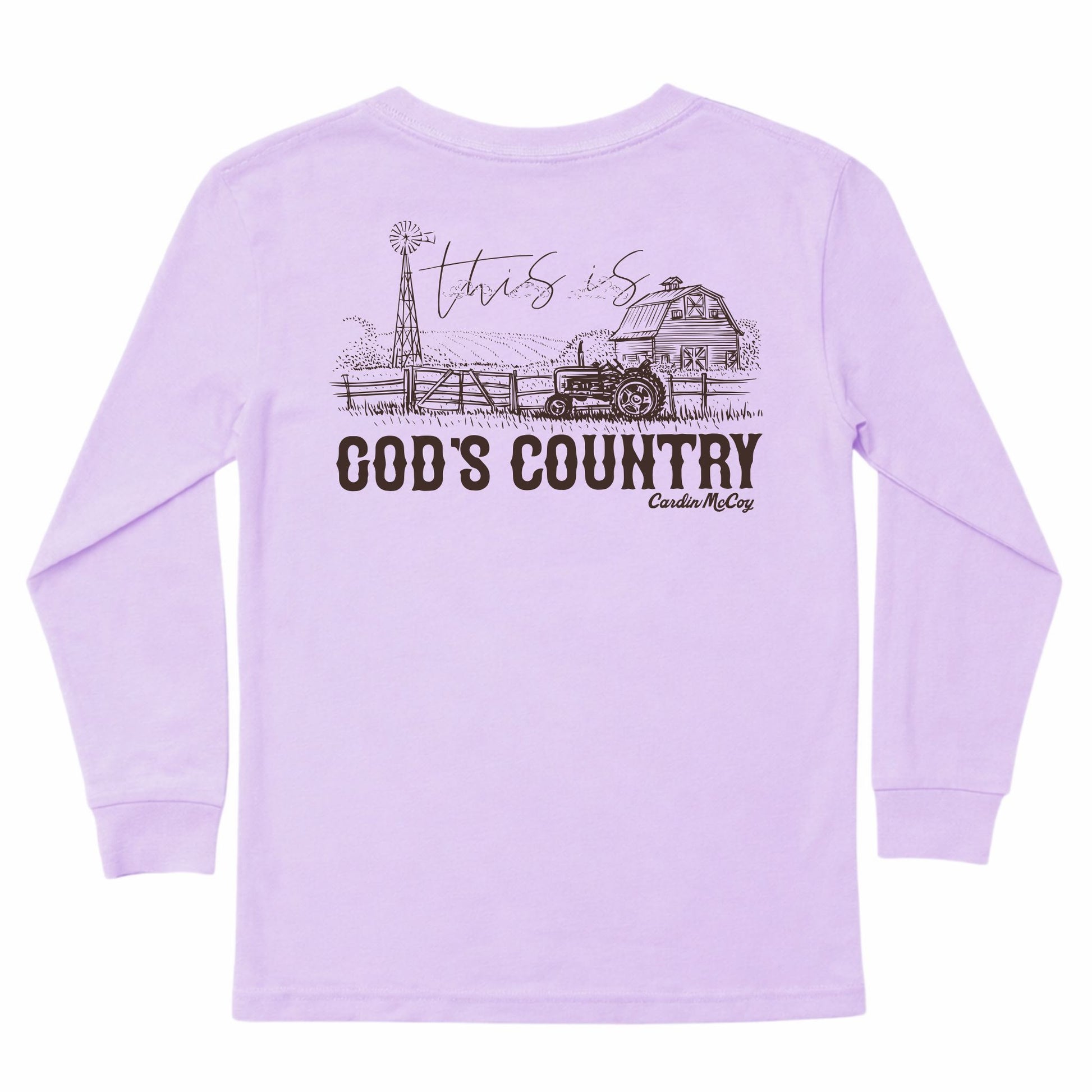 Kids' God's Country Long-Sleeve Tee Long Sleeve T-Shirt Cardin McCoy Lavender XXS (2/3) Pocket