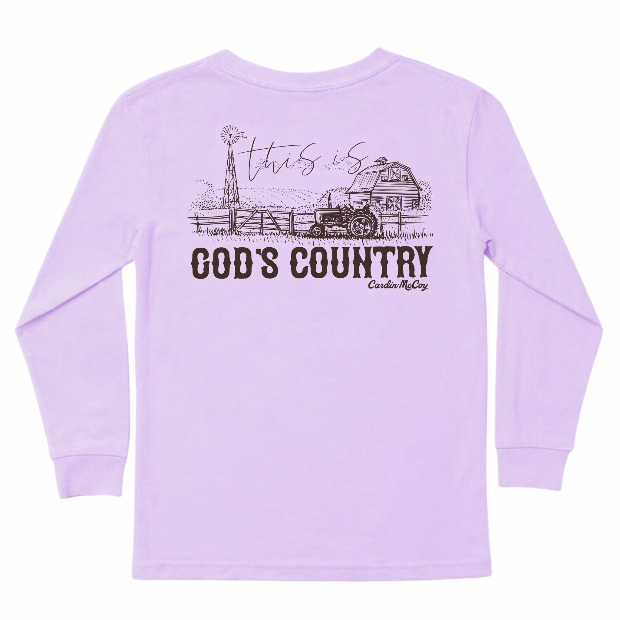 Kids' God's Country Long-Sleeve Tee Long Sleeve T-Shirt Cardin McCoy Lavender XXS (2/3) Pocket
