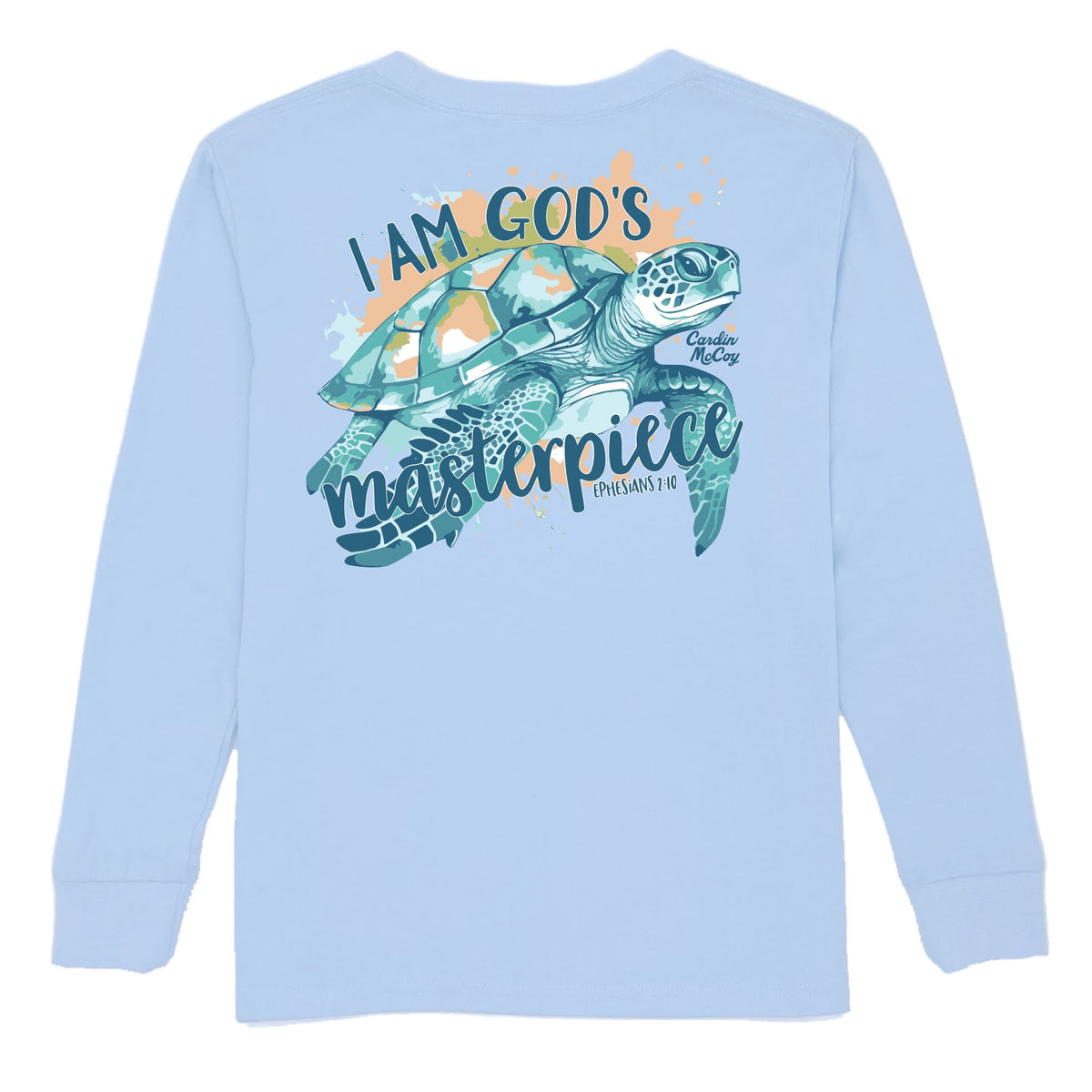 Kids' God's Masterpiece Long-Sleeve Tee Long Sleeve T-Shirt Cardin McCoy Light Blue XXS (2/3) No Pocket