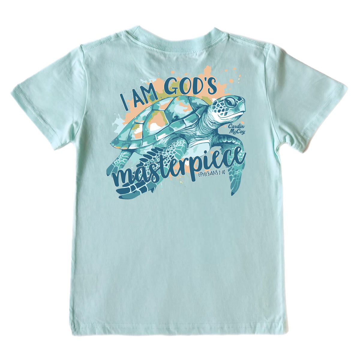 Kids' God's Masterpiece Short-Sleeve Tee Short Sleeve T-Shirt Cardin McCoy Blue Mint XXS (2/3) Pocket