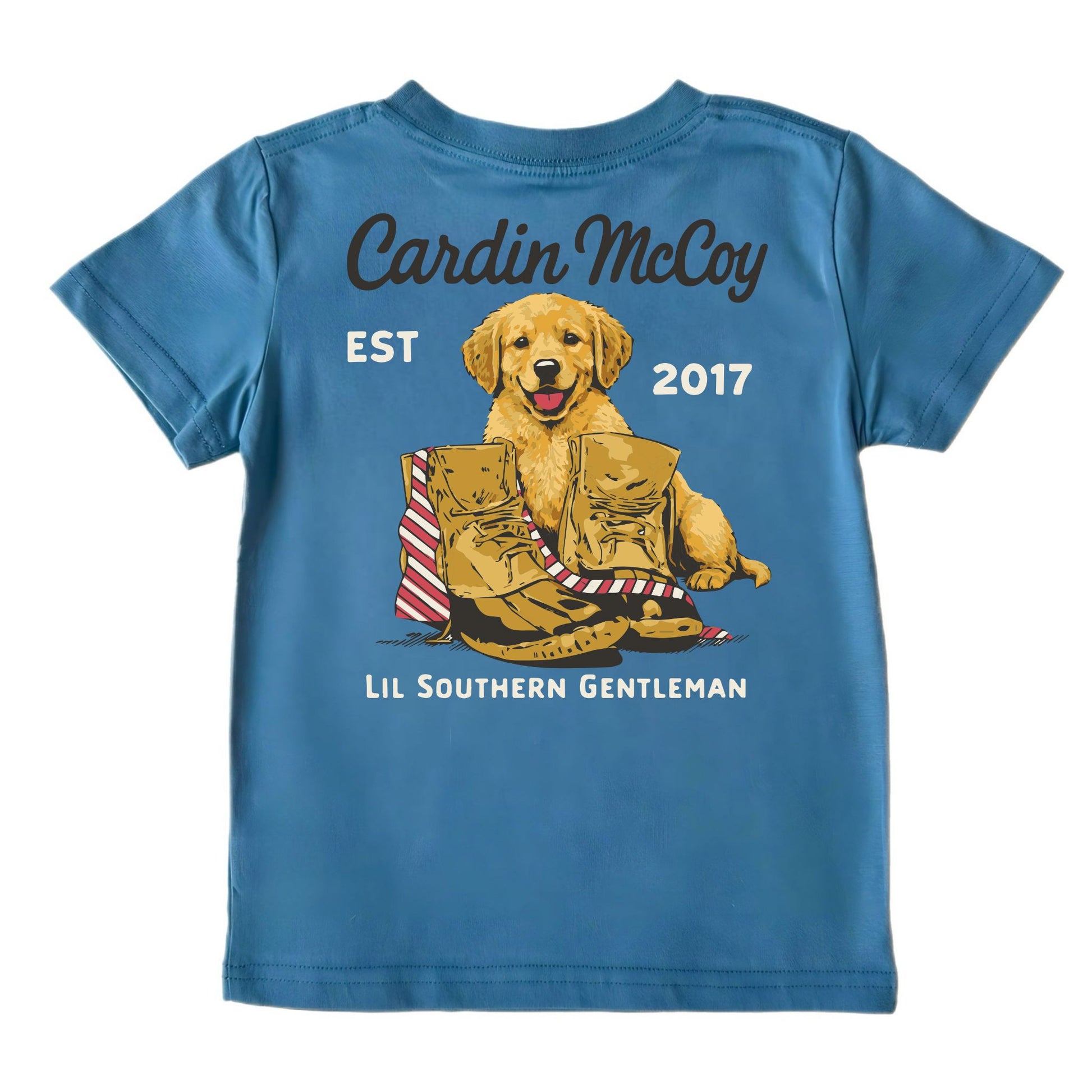 Kids' Golden and Boots Short-Sleeve Tee Short Sleeve T-Shirt Cardin McCoy Blue XXS (2/3) Pocket