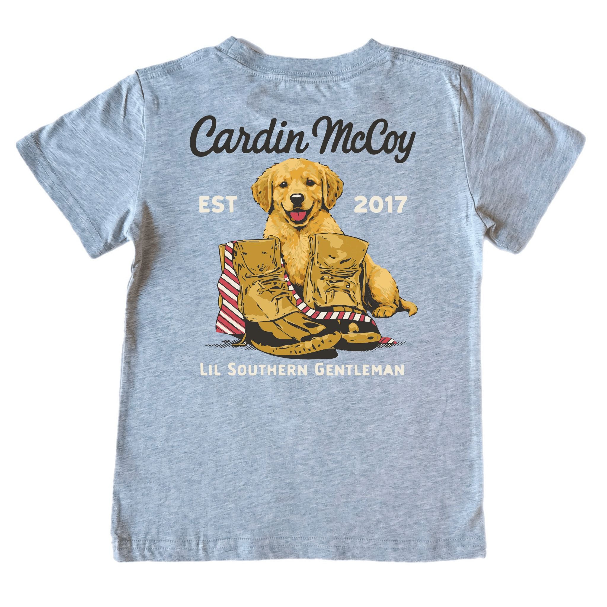 Kids' Golden And Boots Short-Sleeve Tee Short Sleeve T-Shirt Cardin McCoy Heather Gray XXS (2/3) Pocket