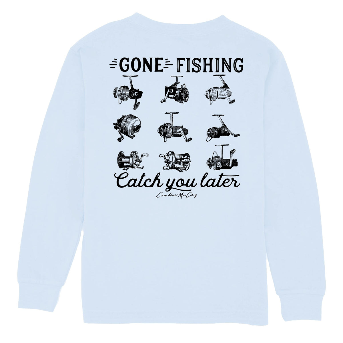 Kids' Gone Fishing Reels Long Sleeve Pocket Tee Long Sleeve T-Shirt Cardin McCoy Cool Blue XXS (2/3) 