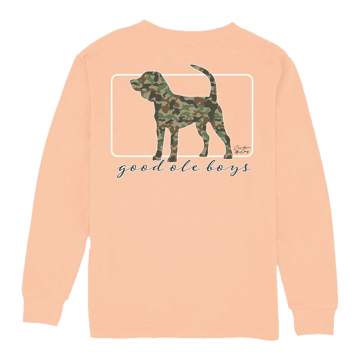 Kids' Good Ole Boys Dog Long Sleeve Pocket Tee Long Sleeve T-Shirt Cardin McCoy Peach XXS (2/3) 
