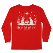Kid's Greatest Gift Long-Sleeve Tee Long Sleeve T-Shirt Cardin McCoy Red XXS (2/3) Pocket