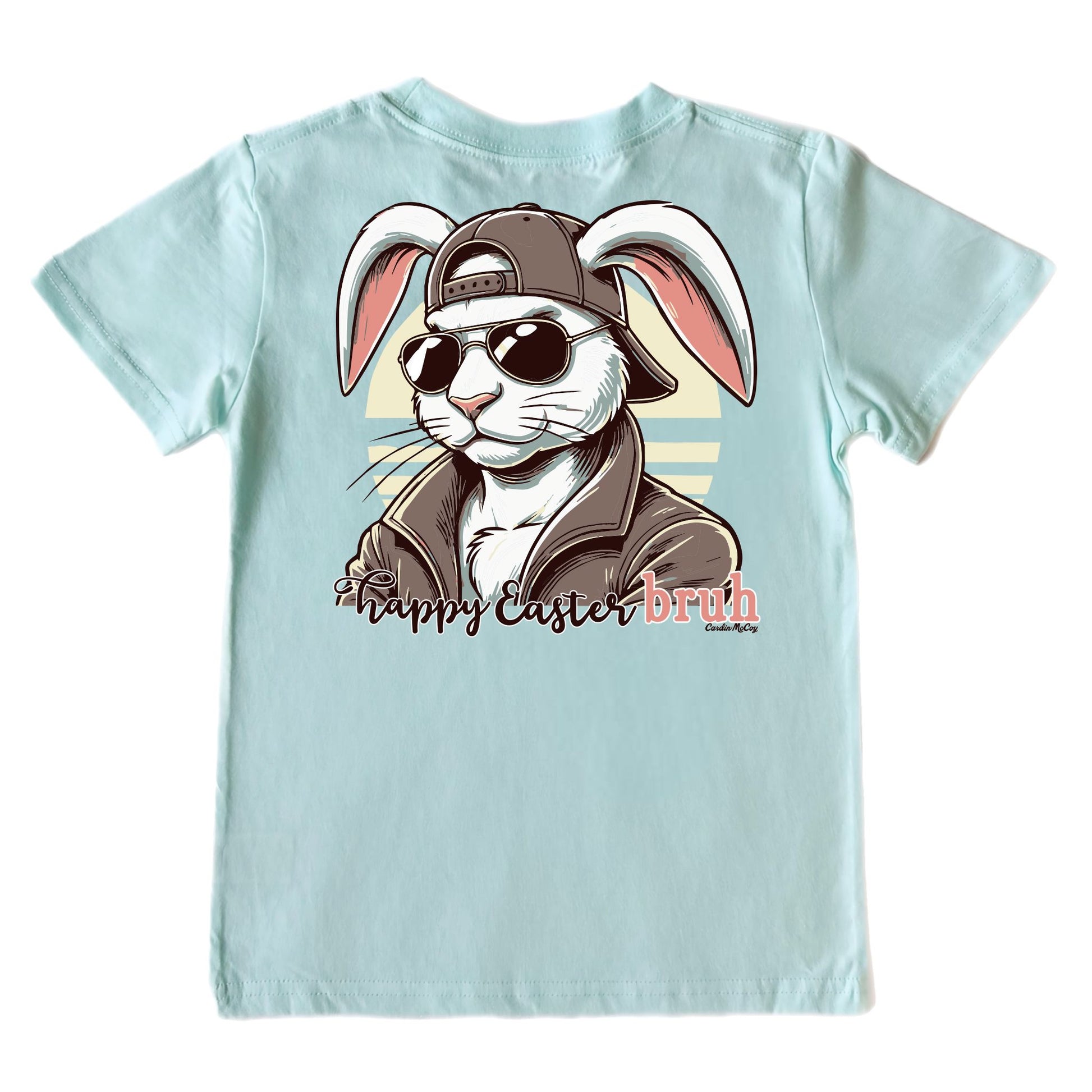 Kids' Happy Easter Bruh Short-Sleeve Tee Short Sleeve T-Shirt Cardin McCoy Blue Mint XXS (2/3) Pocket