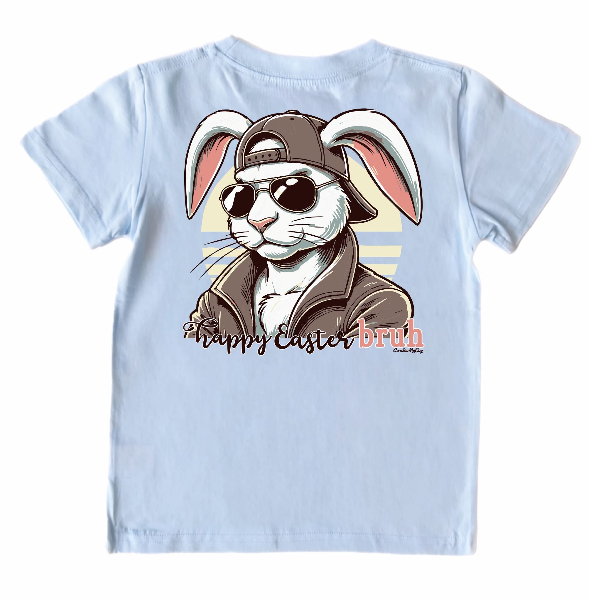 Kids' Happy Easter Bruh Short-Sleeve Tee Short Sleeve T-Shirt Cardin McCoy Cool Blue XXS (2/3) Pocket