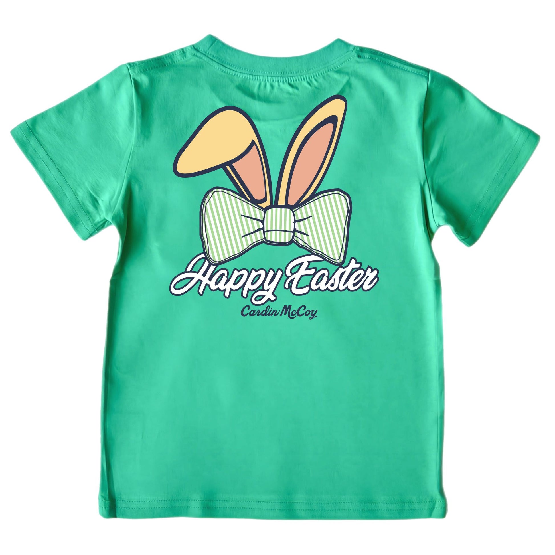 Kids' Happy Easter Short-Sleeve Tee Short Sleeve T-Shirt Cardin McCoy Green XXS (2/3) Pocket