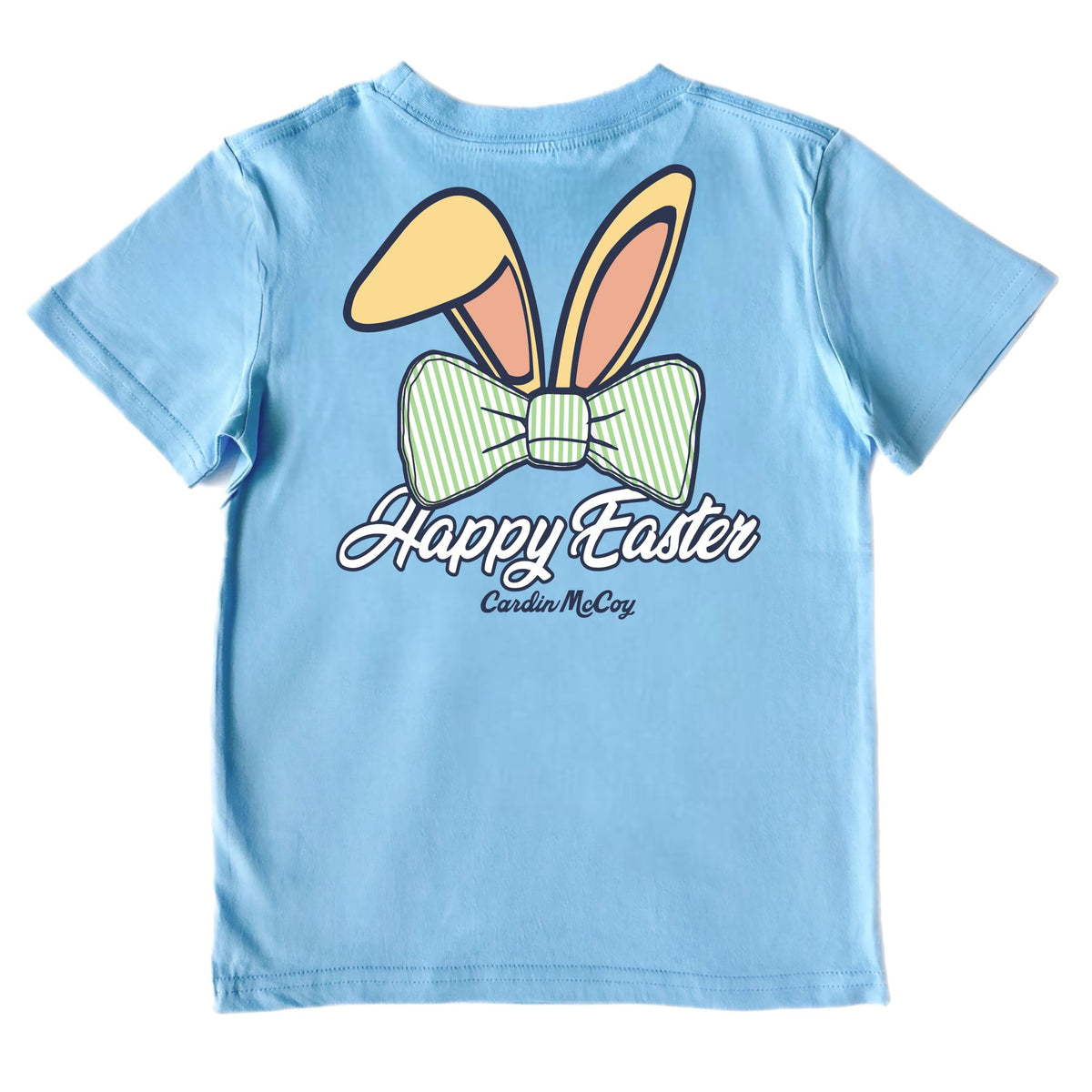 Kids' Happy Easter Short-Sleeve Tee Short Sleeve T-Shirt Cardin McCoy Light Blue XXS (2/3) No Pocket