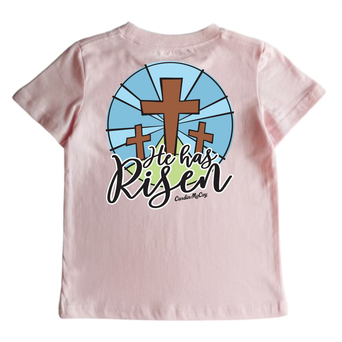 Kids' He Has Risen Short-Sleeve Tee Short Sleeve T-Shirt Cardin McCoy Light Pink XXS (2/3) Pocket