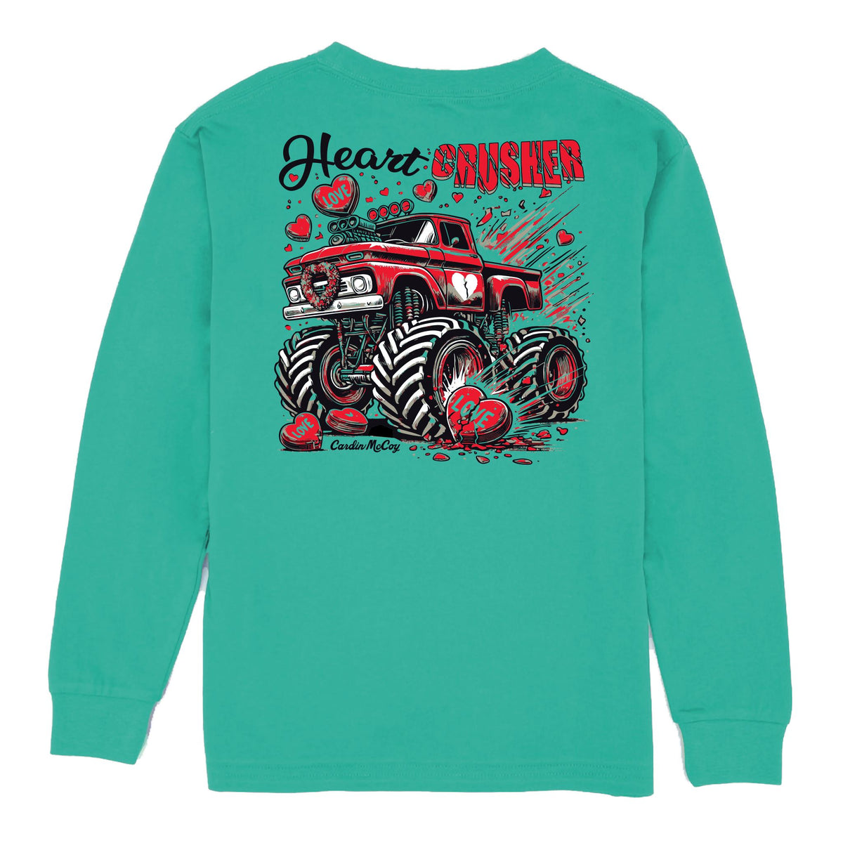 Kids' Heart Crusher Long-Sleeve Tee Long Sleeve T-Shirt Cardin McCoy Teal XXS (2/3) Pocket