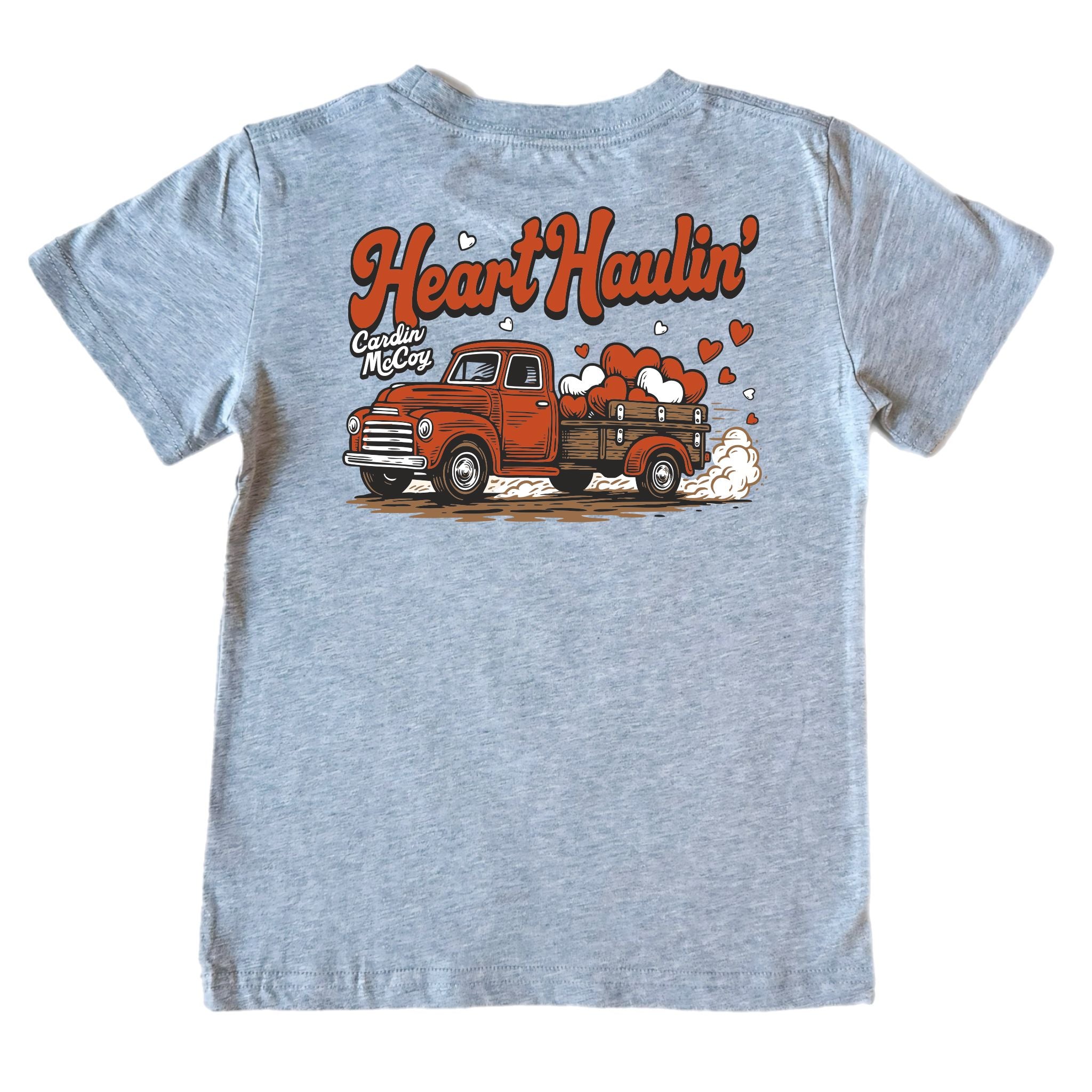 Kids' Heart Haulin' Short-Sleeve Tee Short Sleeve T-Shirt Cardin McCoy Heather Gray XXS (2/3) Pocket