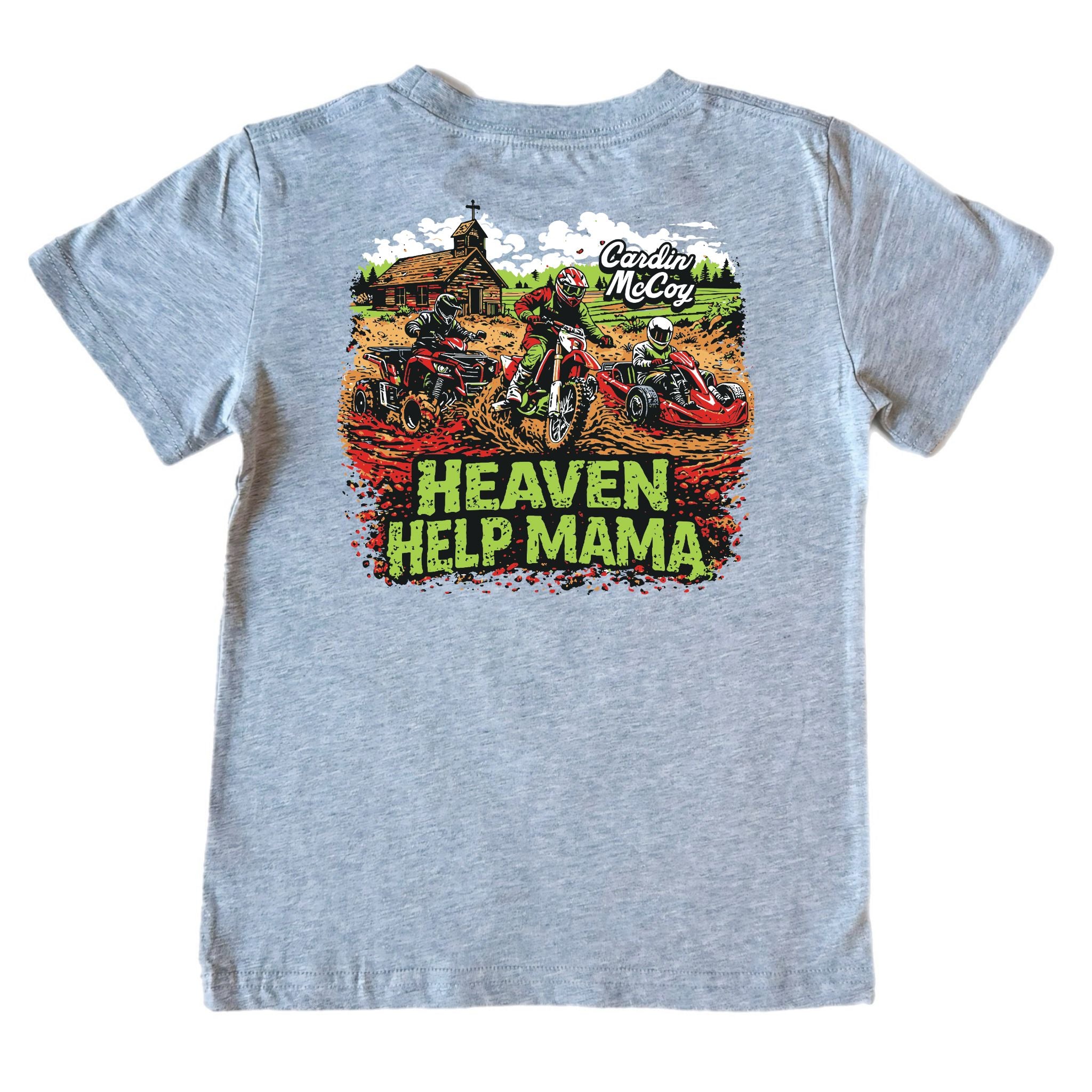 Kids' Heaven Help Mama Short-Sleeve Tee Short Sleeve T-Shirt Cardin McCoy Heather Gray XXS (2/3) Pocket