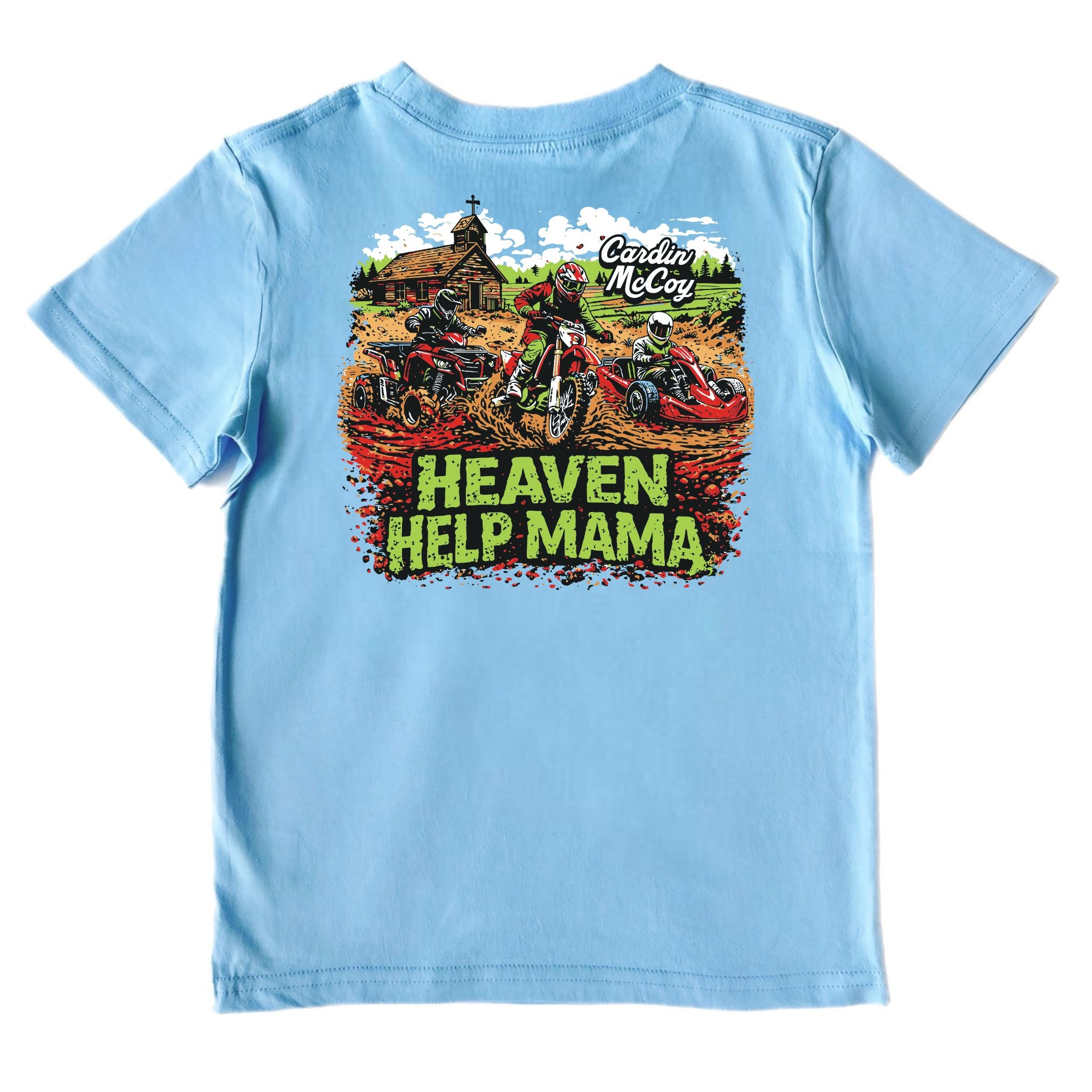 Kids' Heaven Help Mama Short-Sleeve Tee Short Sleeve T-Shirt Cardin McCoy Light Blue XXS (2/3) Pocket